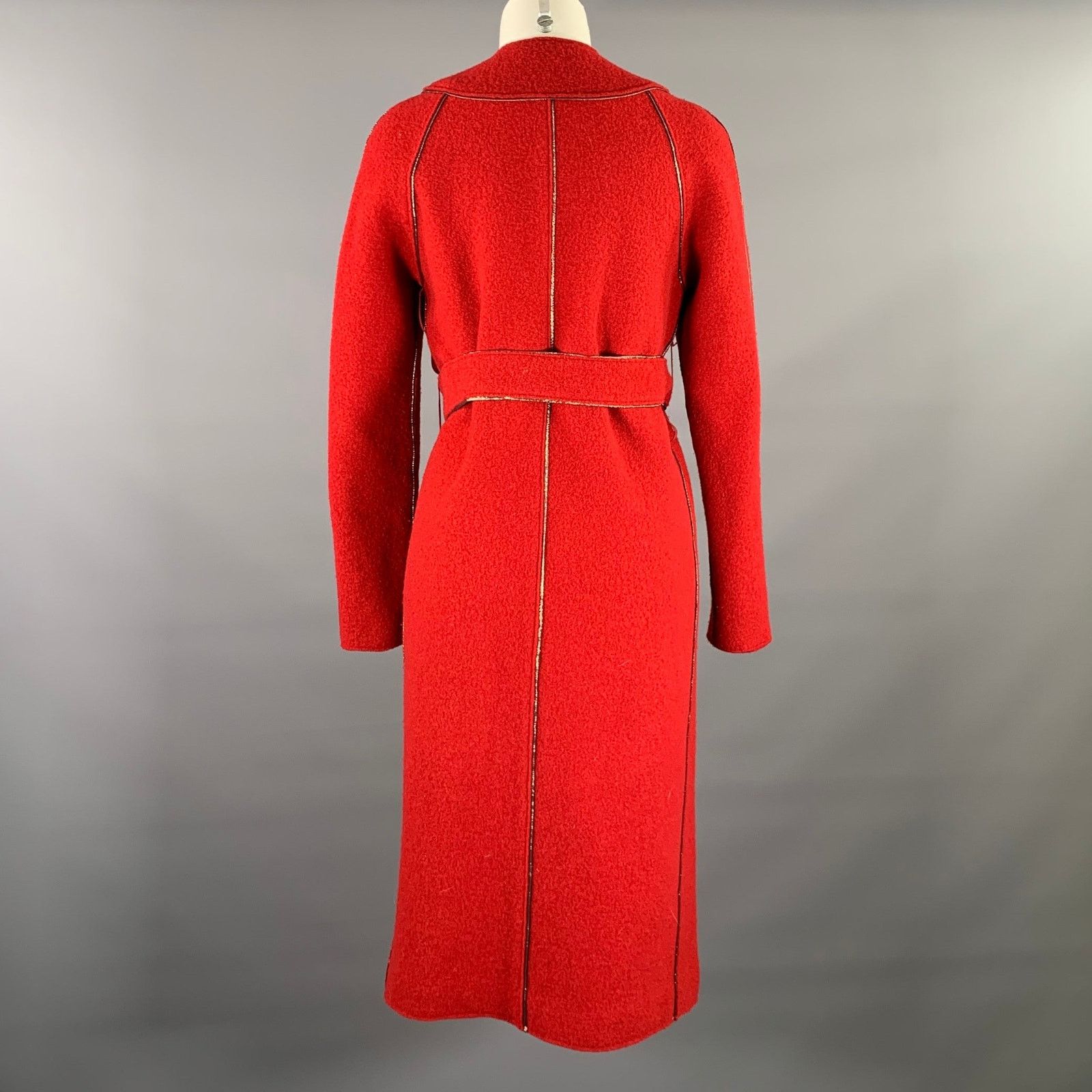 Ports 1961 PORTS 1961 Size 0 Burgundy Gold Wool Textured Collarless Size XS / US 0-2 / IT 36-38 - 4 Thumbnail