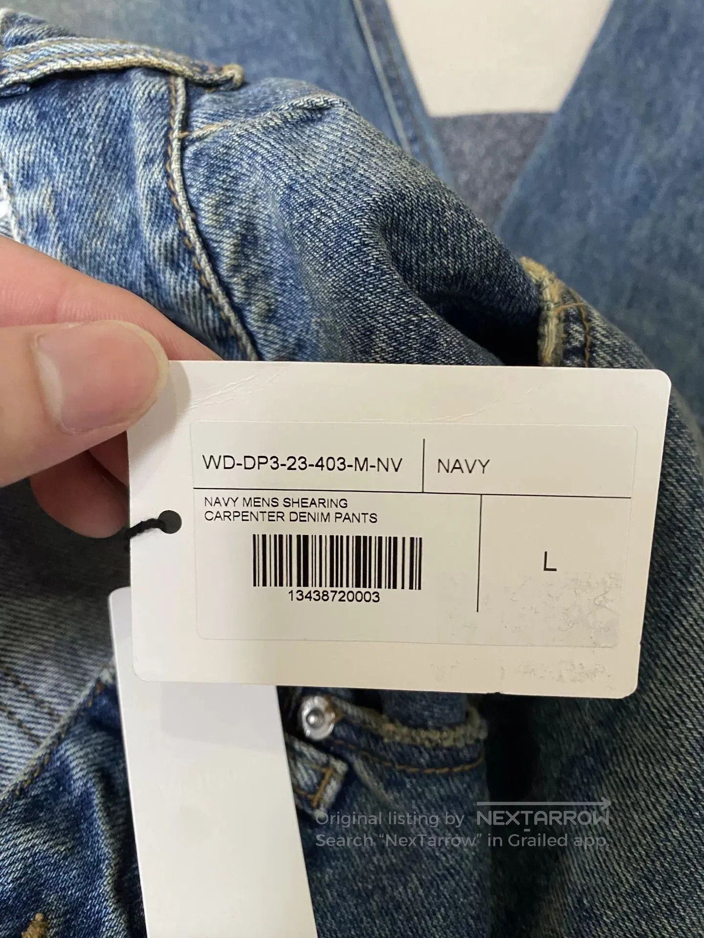 WE11DONE we11done Shearling Trim Washed Jeans. Size 39" - 4 Thumbnail