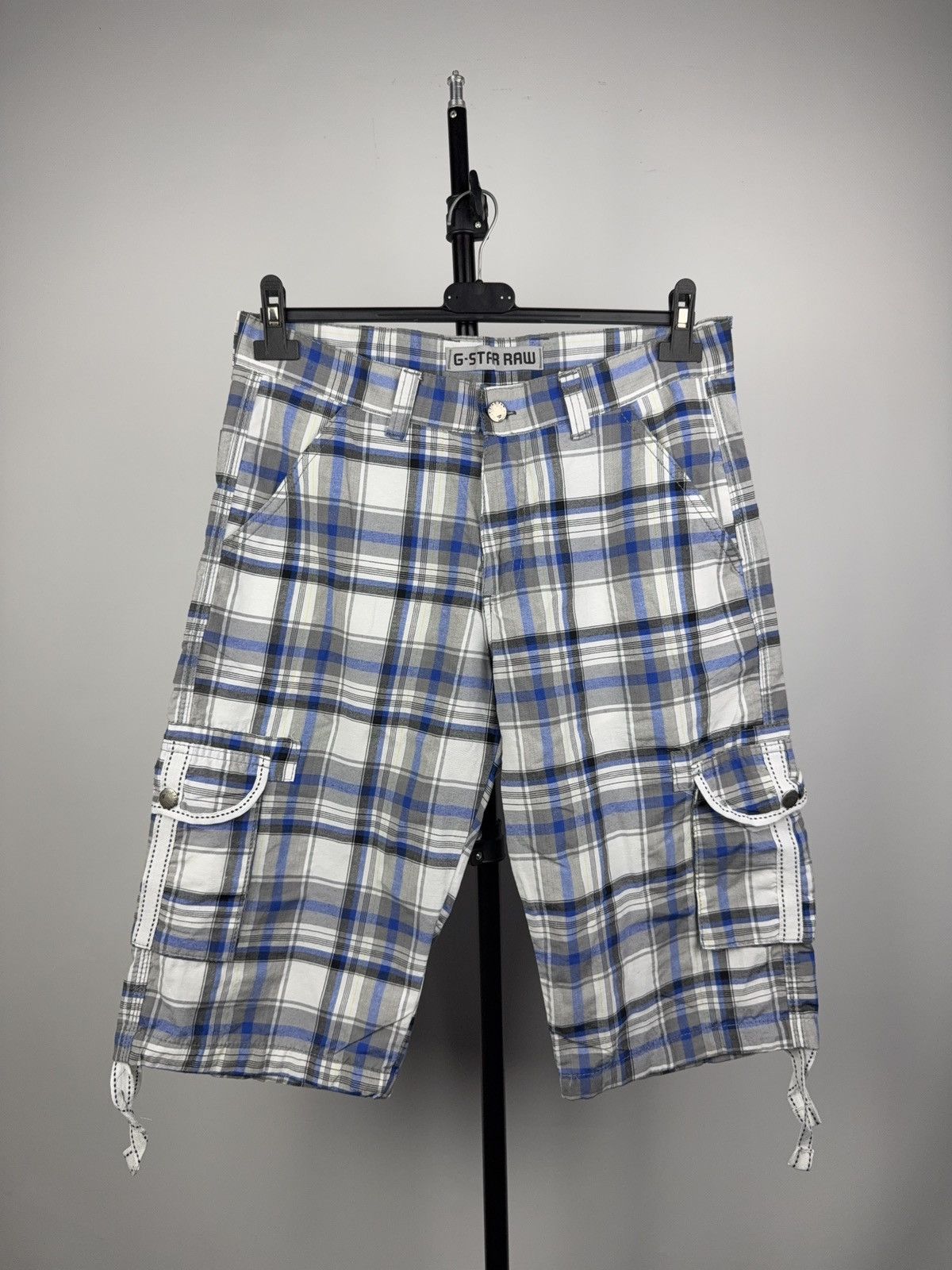 G-Star 00s G-Star RAW Checked Cargo Shorts Plaid Utility Style Size US 32 / EU 48 - 1 Thumbnail