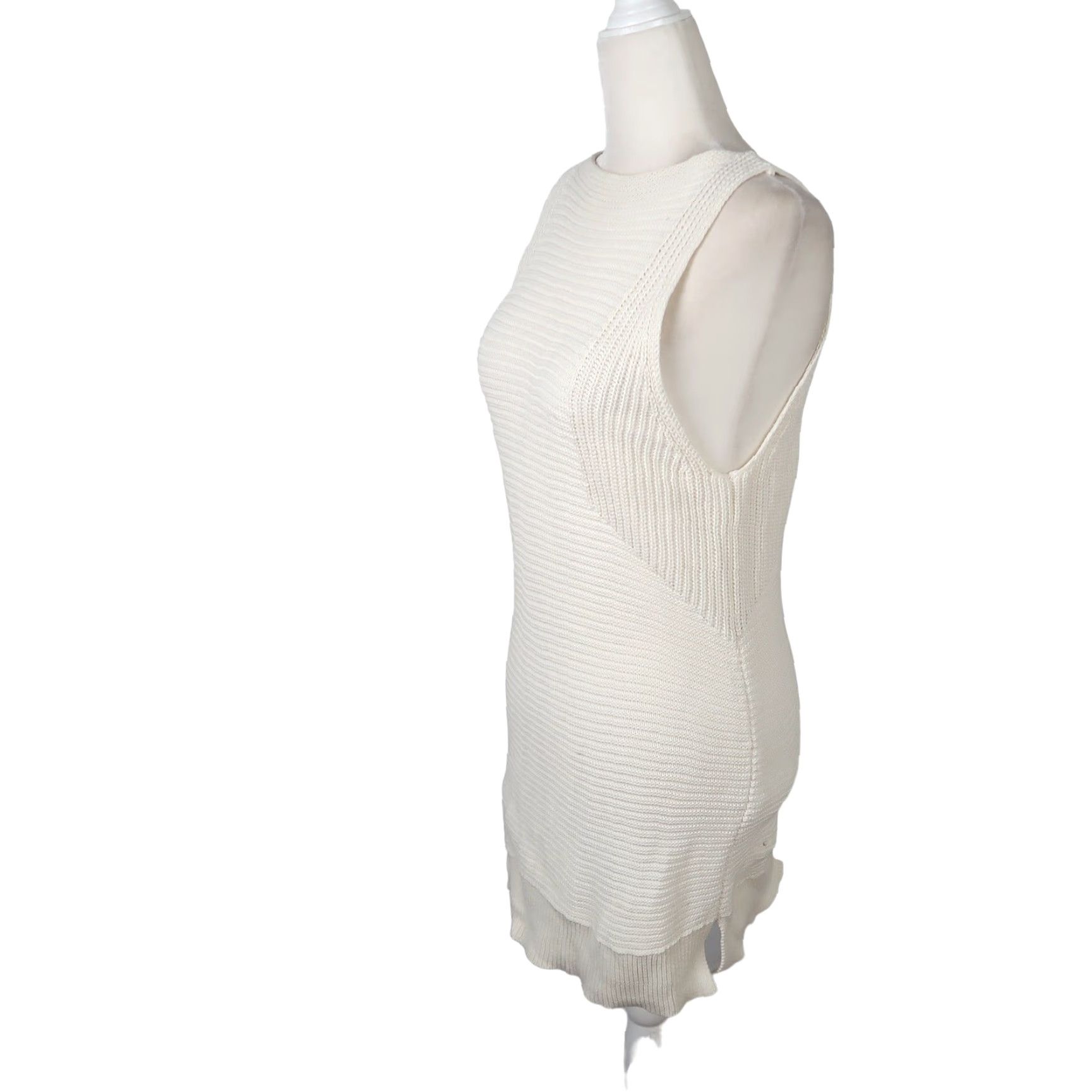 Allsaints ALLSAINTS Arleta cream cotton knit sweater vest tunic Vest Sweater M Women Medium Sleeveless Solid Knit Spring Fall Winter Summer Size M / US 6-8 / IT 42-44 - 4 Thumbnail