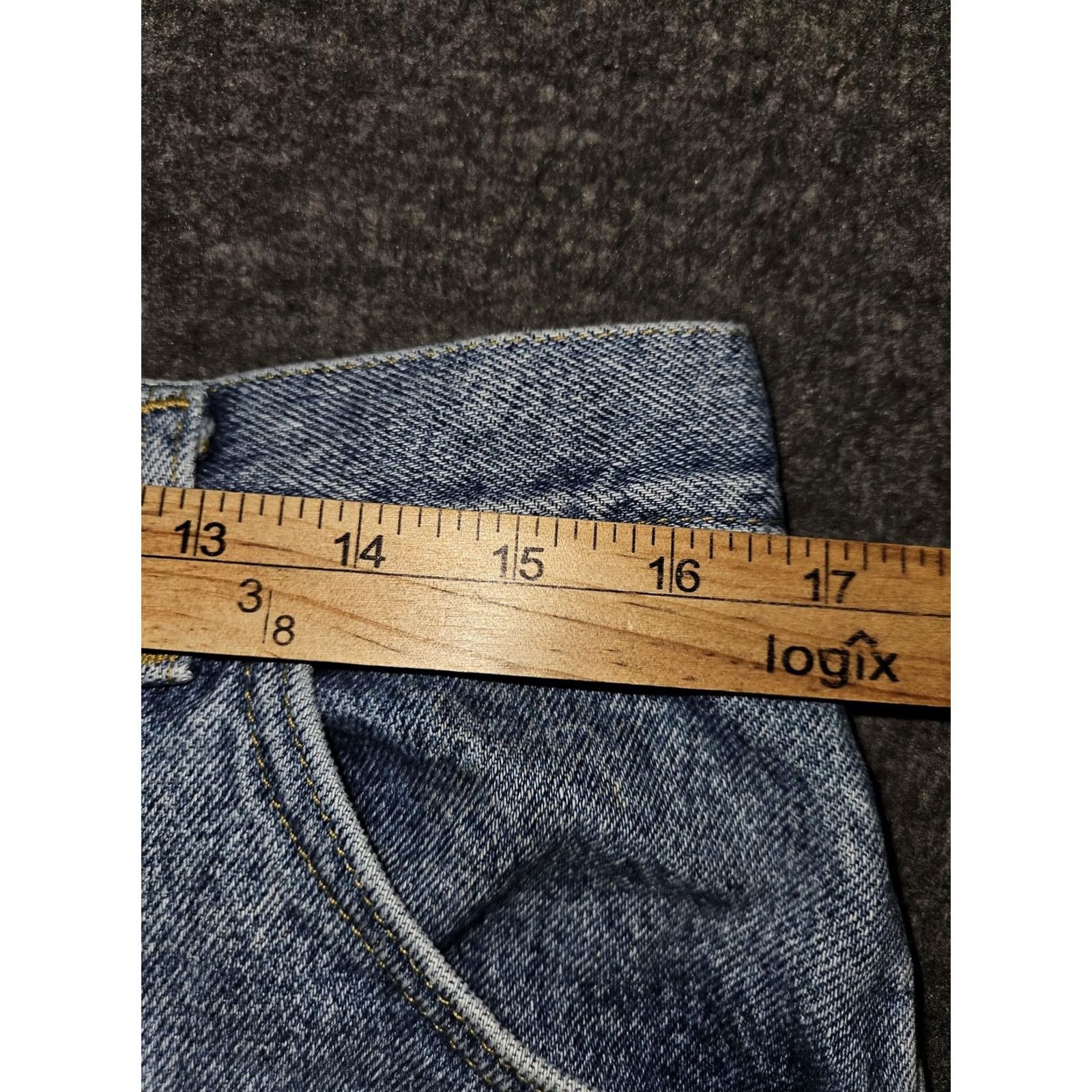Lee VINTAGE Lee Shorts Womens 18 Medium Blue Denim High Waist Made USA 90s Jean Size 40" / US 18 - 4 Thumbnail