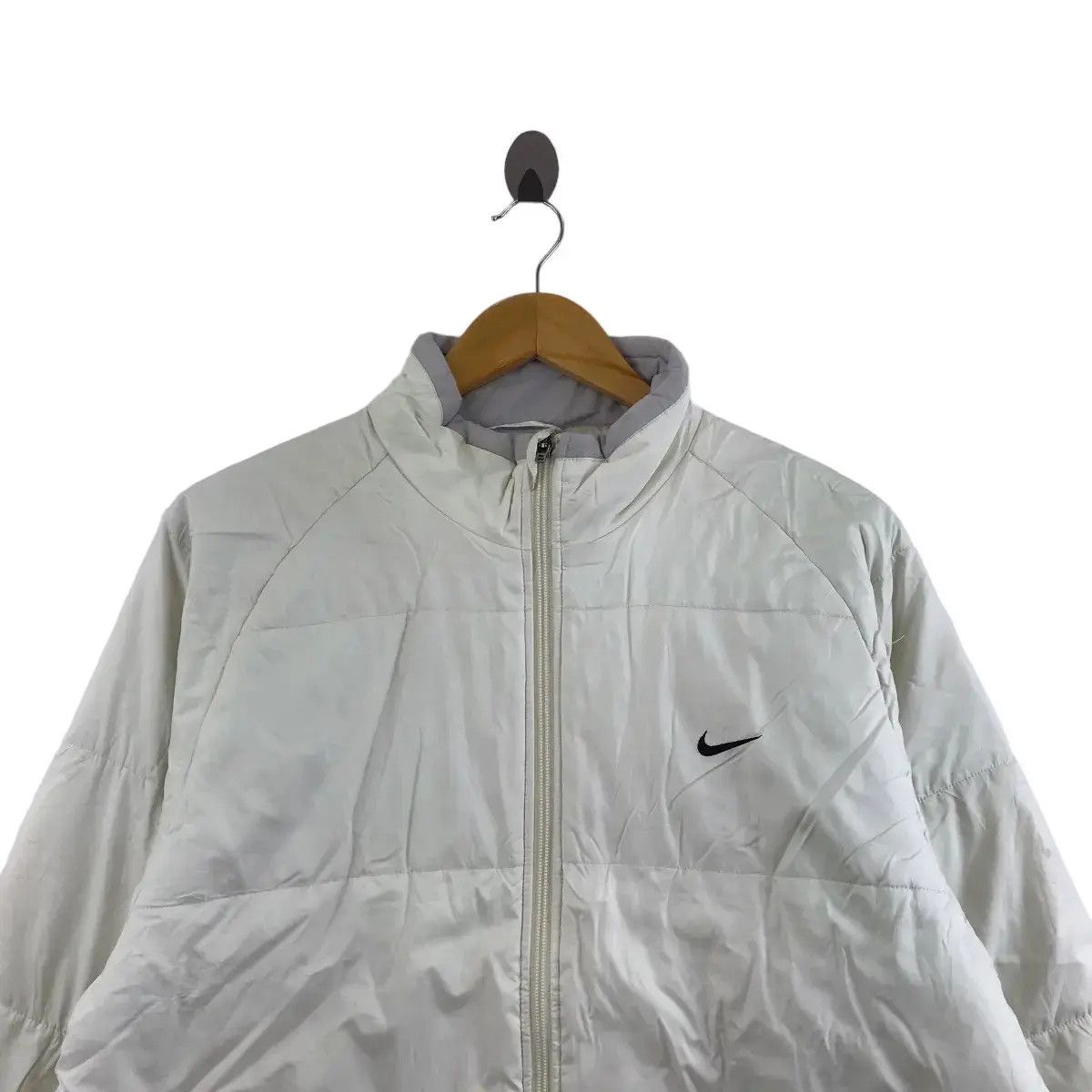 Nike Vintage NIKE SWOOSH LOGO Embroidered Puffer Winter Jacket Size US L / EU 52-54 / 3 - 2 Thumbnail