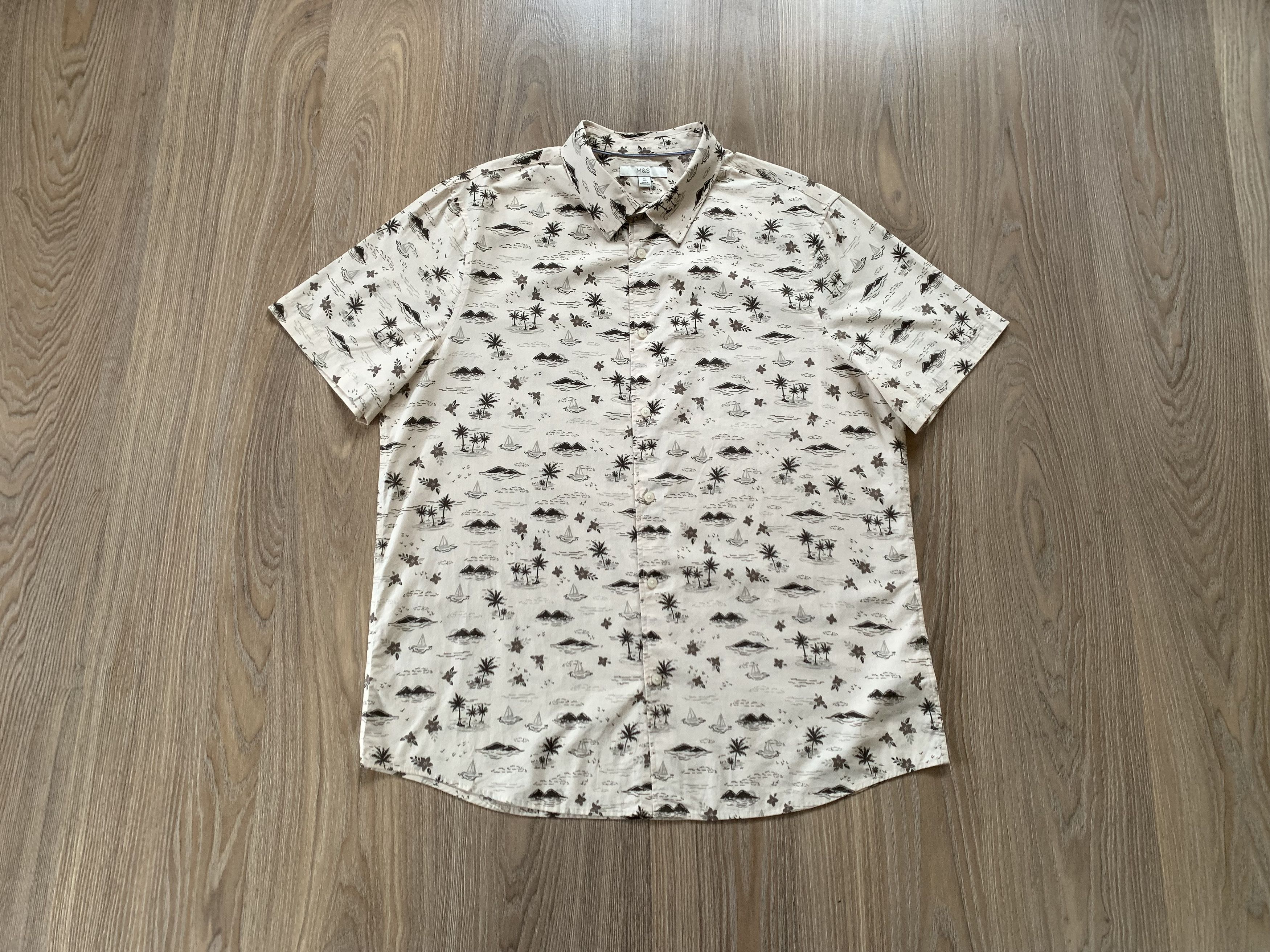 Marks & Spencer Marks & Spencer Cotton Printed Hawaiian Shirt Size US XL / EU 56 / 4 - 1 Thumbnail
