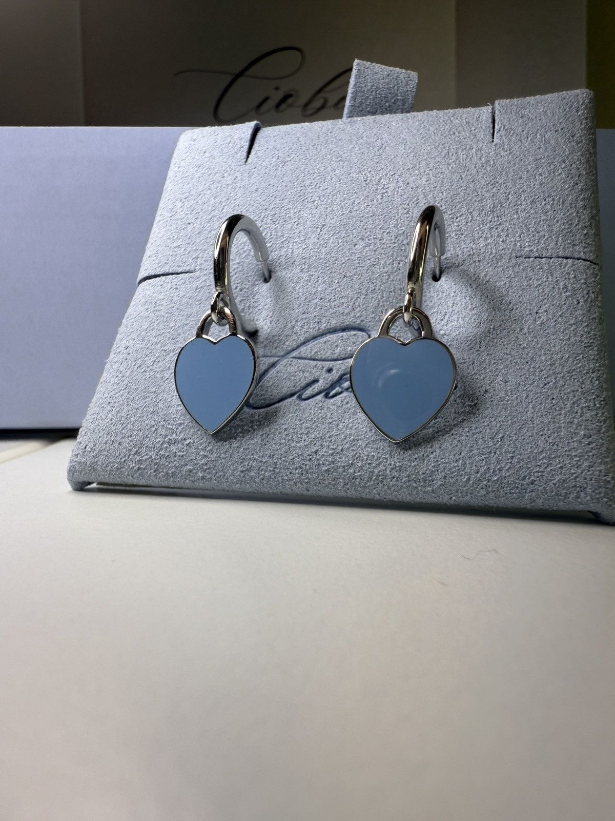 Vintage Vintage Enamel Blue heart earrings Size ONE SIZE - 5 Thumbnail