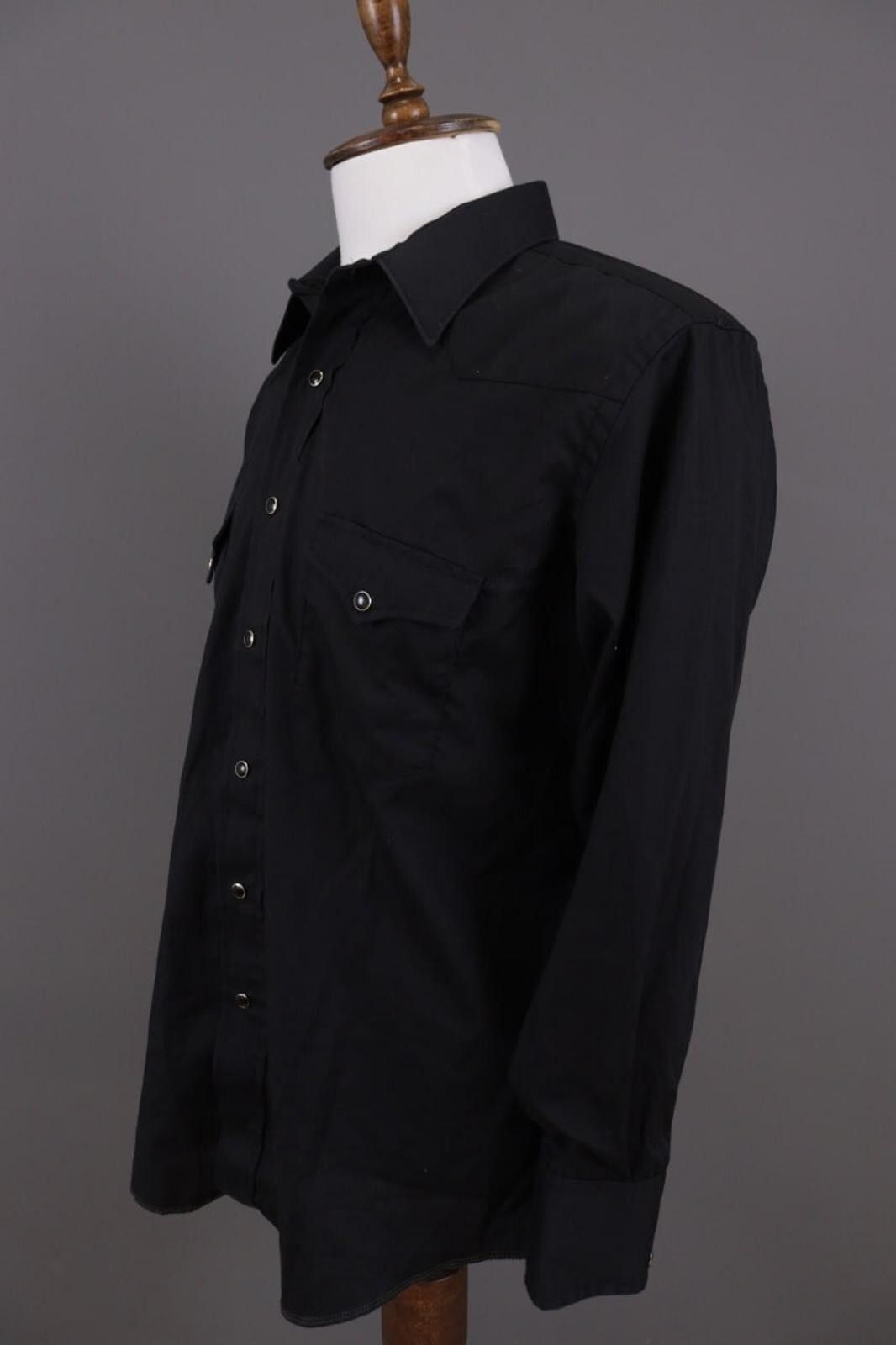 Wrangler Vintage Wrangler Black USA Long Tails Shirt Size 17 / 33 Size US M / EU 48-50 / 2 - 7 Thumbnail