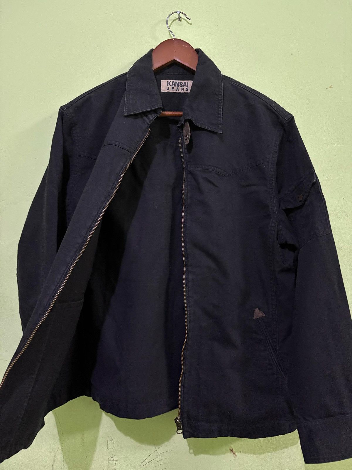 Japanese Brand × Kansai Yamamoto Kansai Jeans Light Jacket Bomber Jacket Black Color Design Size US L / EU 52-54 / 3 - 5 Thumbnail