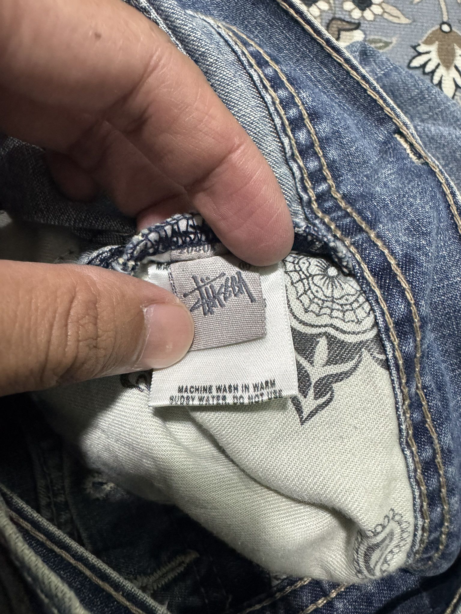 Menace × Stussy Vintage 90's Stussy Workwear Denim Baggy Style Hip Hop Size US 30 / EU 46 - 12 Thumbnail