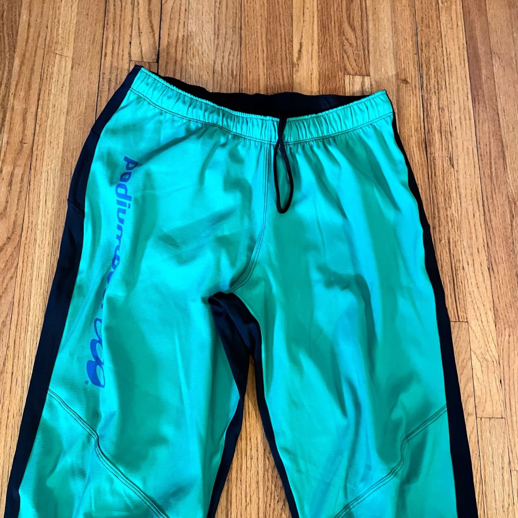 Vintage Podium Wear Pants Womens Large Track Green Performance Ankle Zip Size 36" / US 14 / IT 50 - 2 Thumbnail