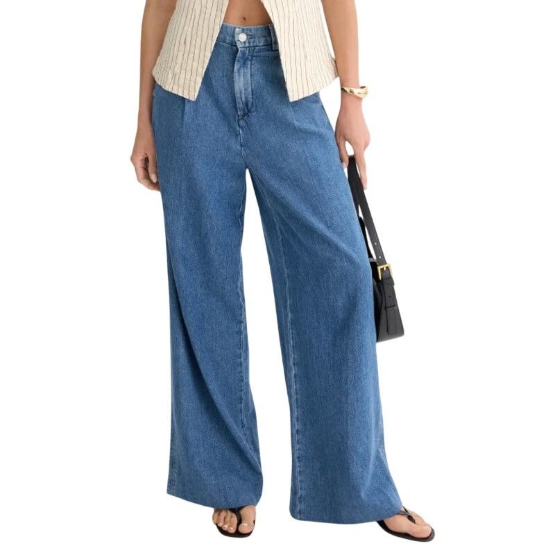 DL1961 DL1961 Hepburn Wide Leg High Rise Pleated Jeans, Size 29 Size 29" - 2 Thumbnail