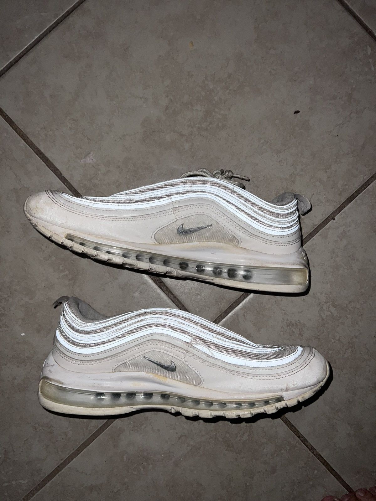 Nike Nike Air Max 97 Triple White Wolf Grey Size US 10.5 / EU 43-44 - 9 Thumbnail