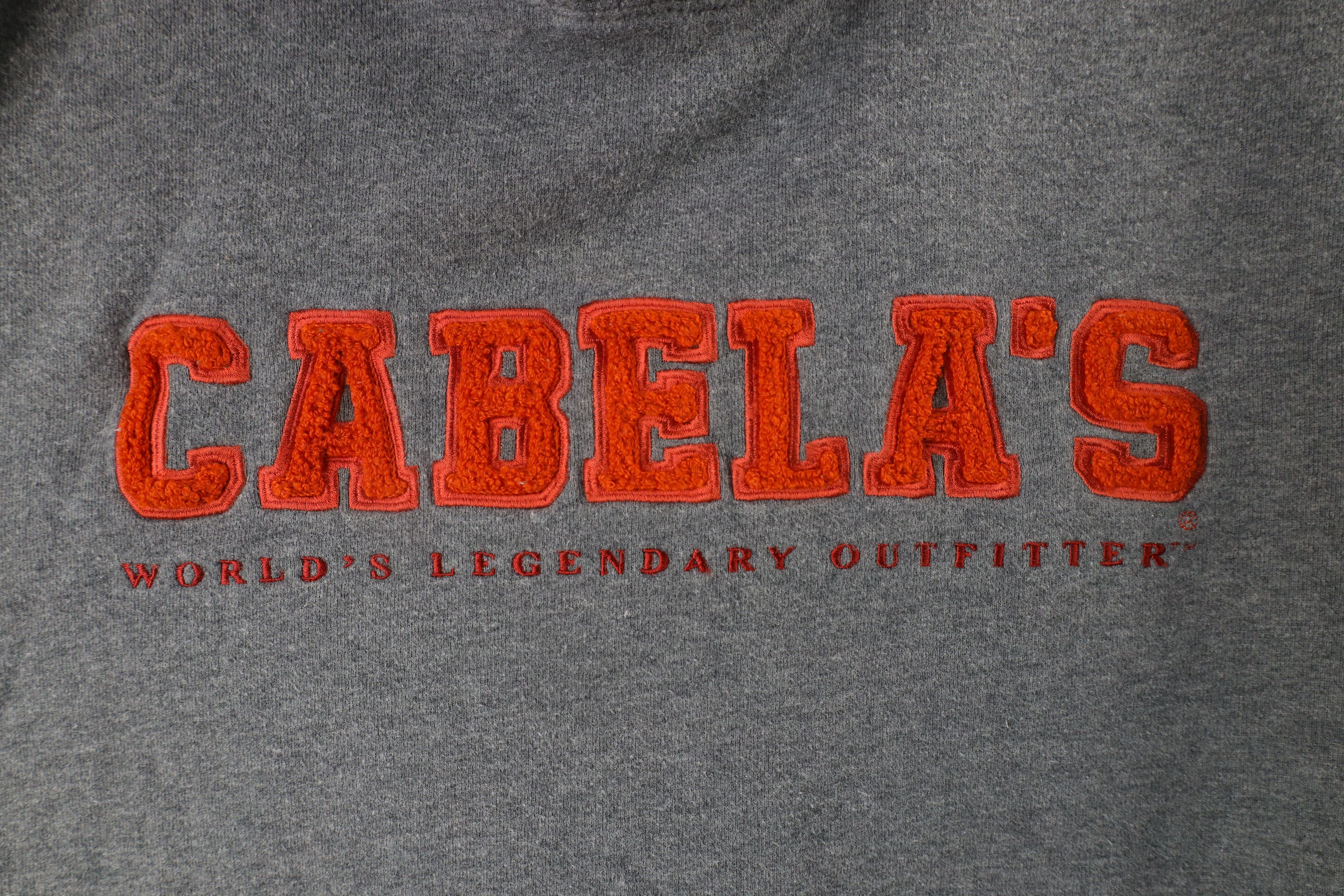 Cabelas × Vintage Vintage Cabelas Spell Out Felt Letter Hoodie Sweatshirt Gray Size US S / EU 44-46 / 1 - 5 Thumbnail