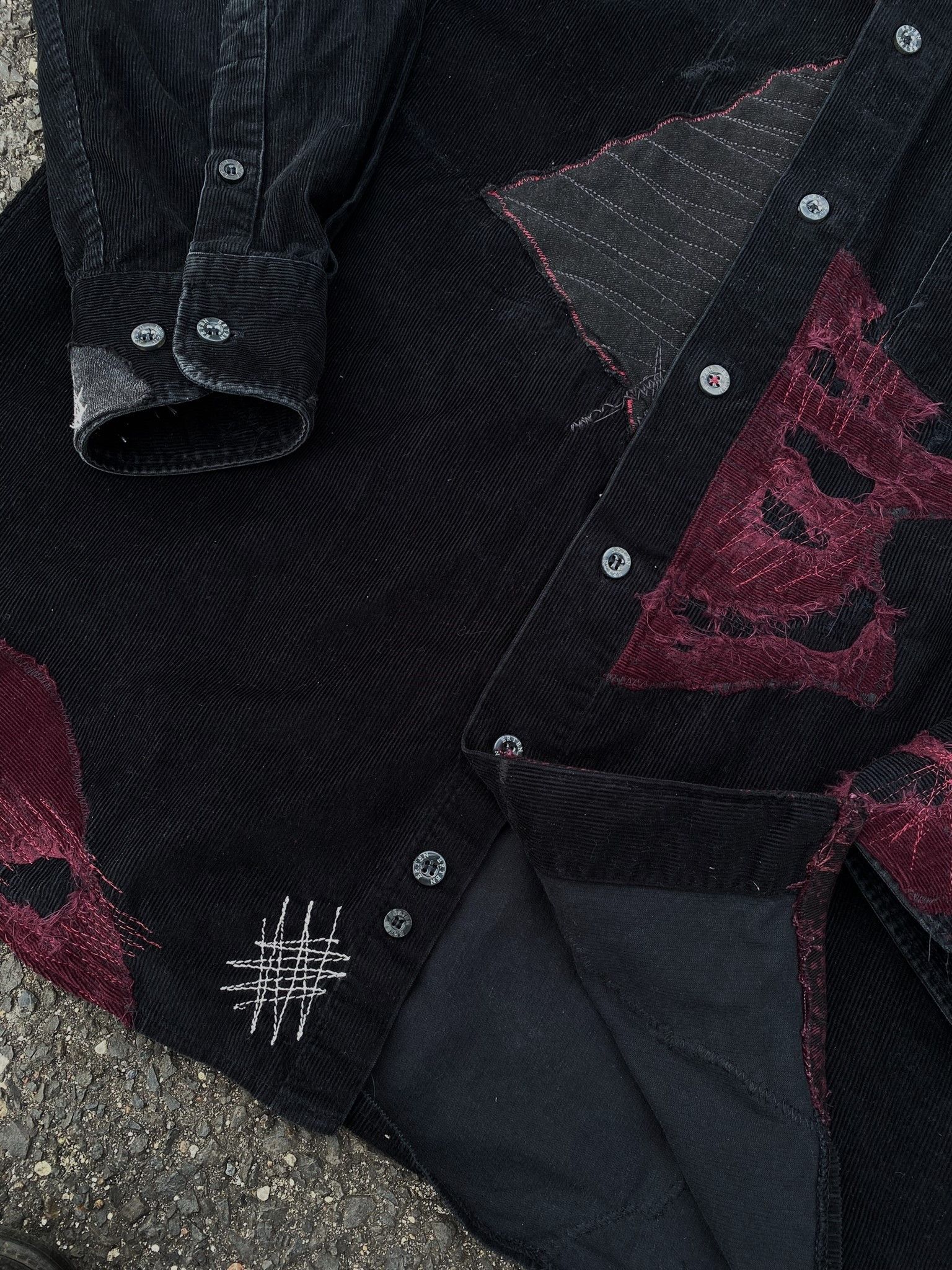 Other Vintage Repaired Patchwork Kapital Inspired Black corduroy Size US L / EU 52-54 / 3 - 7 Thumbnail