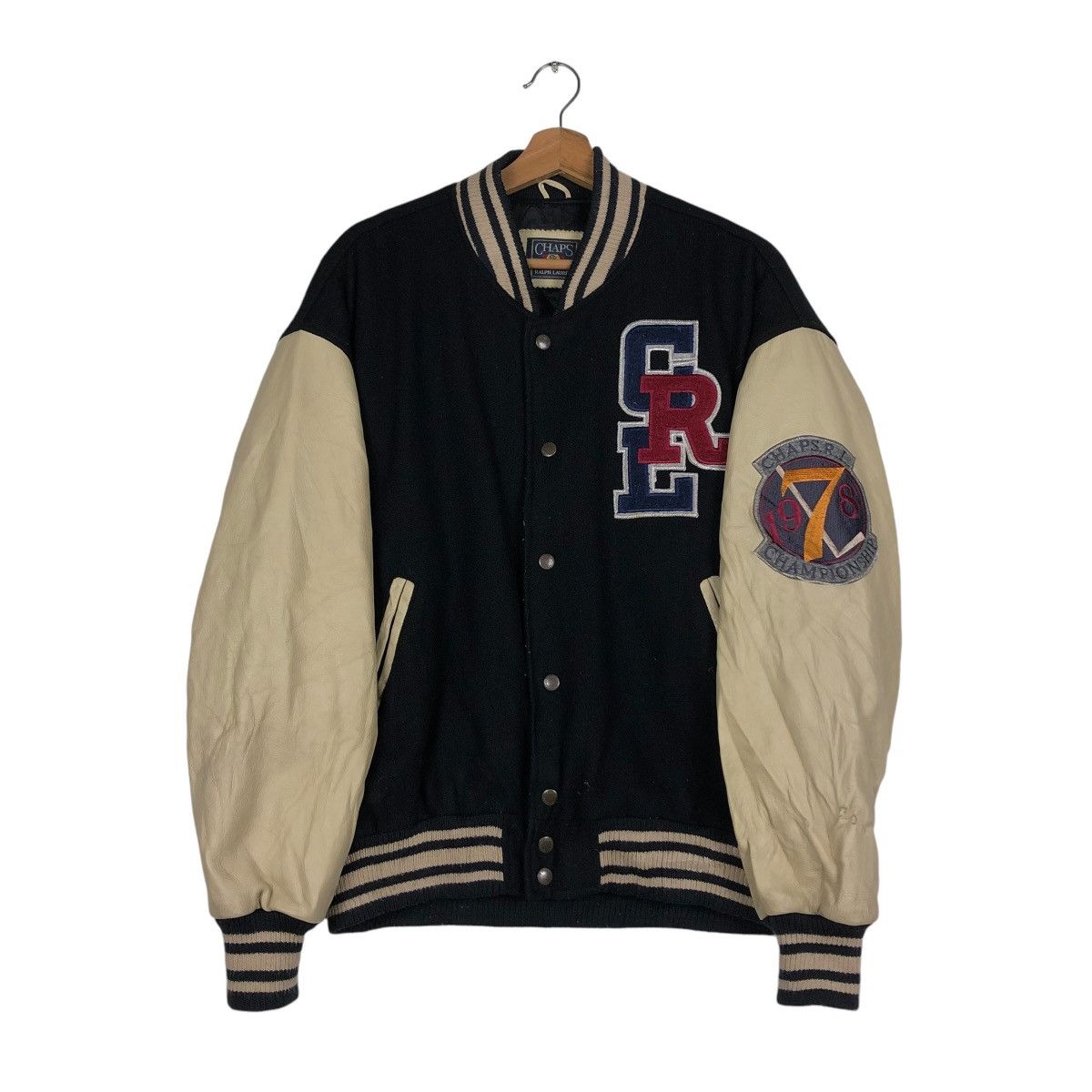 Chaps Ralph Lauren 🔥VINTAGE JUMPER VARSITY LEATHER JACKET CHAPS RALPH LAUREN Size US L / EU 52-54 / 3 - 17 Thumbnail