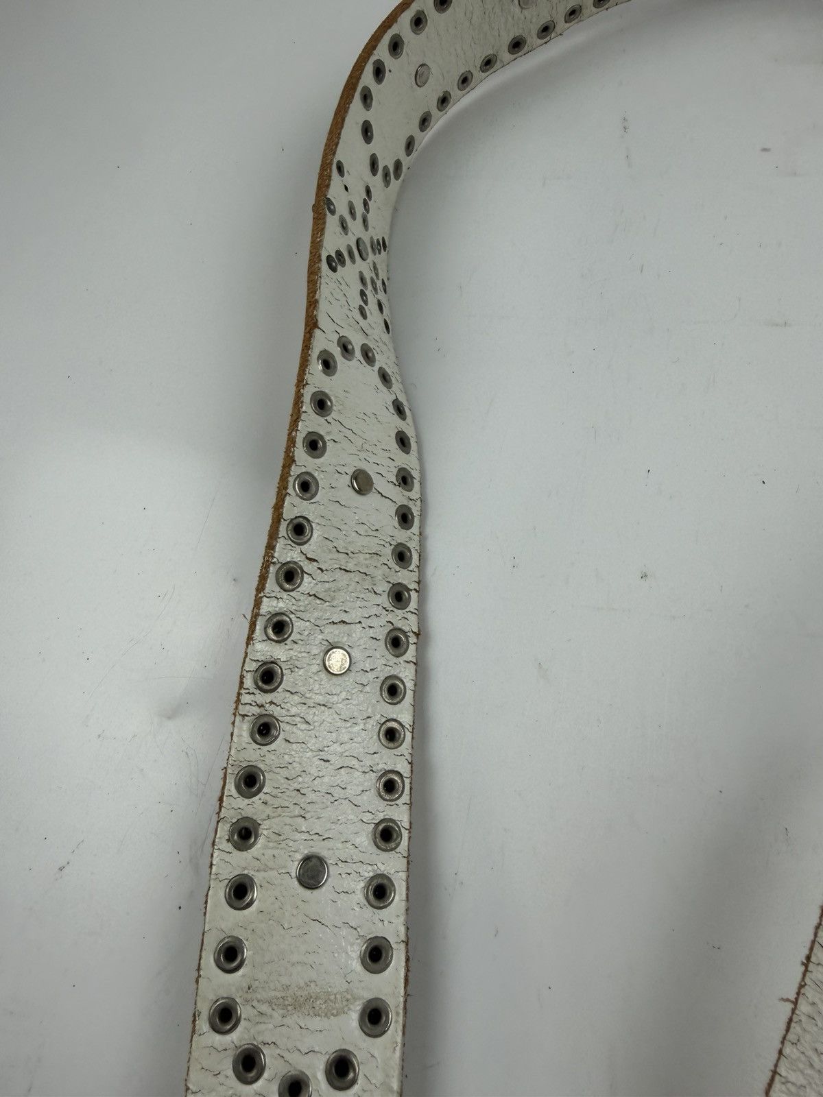 Japanese Brand rare design studded leather belt tc46 Size 36 - 8 Thumbnail