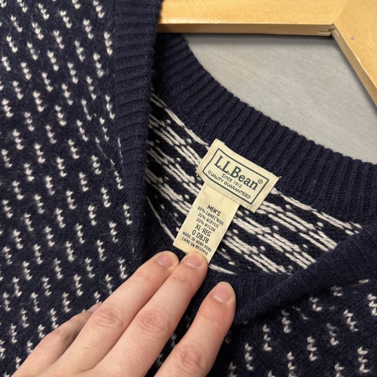 L.L. Bean L.L.Bean Birds Eye Retro Lambs Wool Sweater Men’s XL Reg Size US XL / EU 56 / 4 - 3 Thumbnail