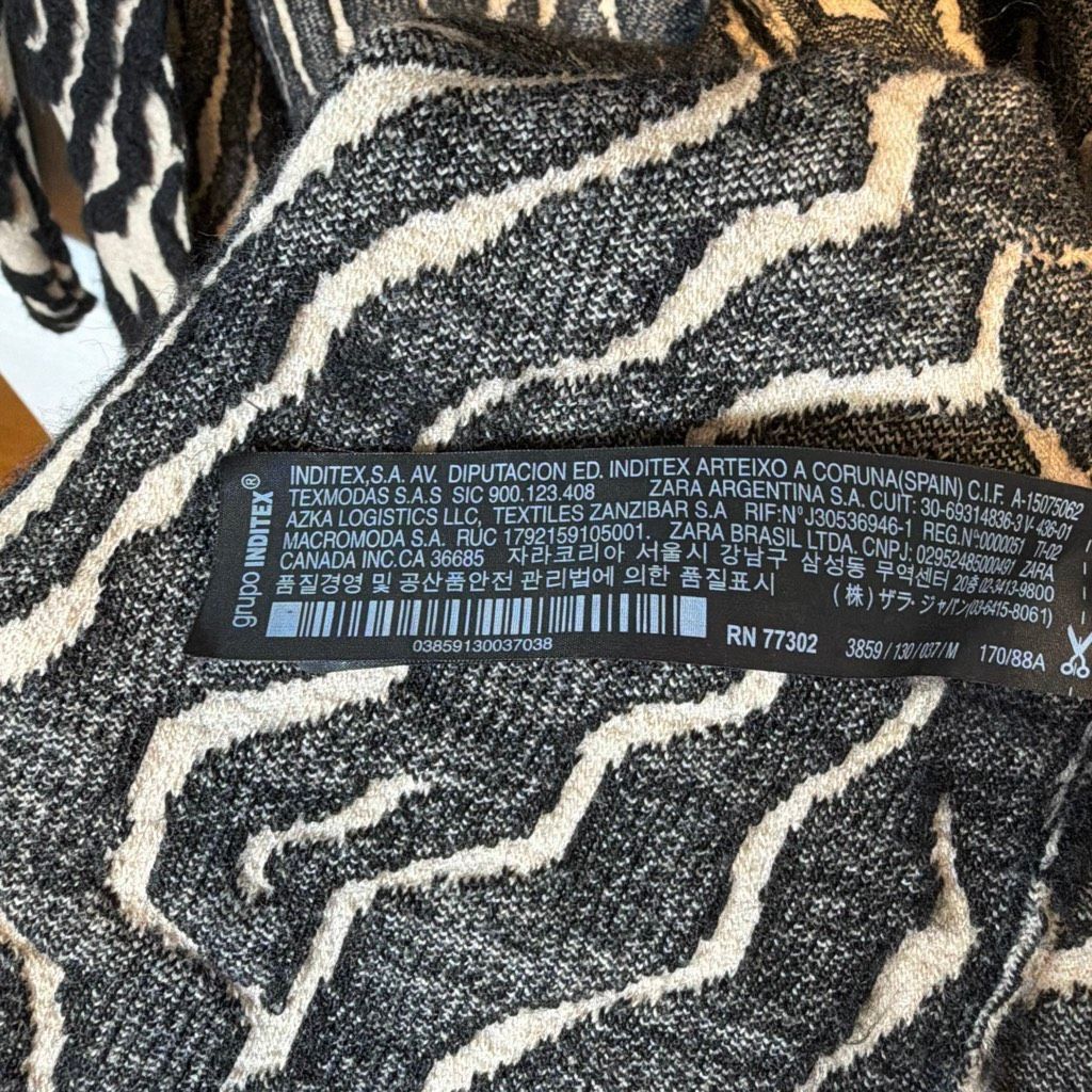 Zara Zara Knit Limited Edition Textured Zebra Cardigan Coat, Luxe Size M / US 6-8 / IT 42-44 - 10 Thumbnail