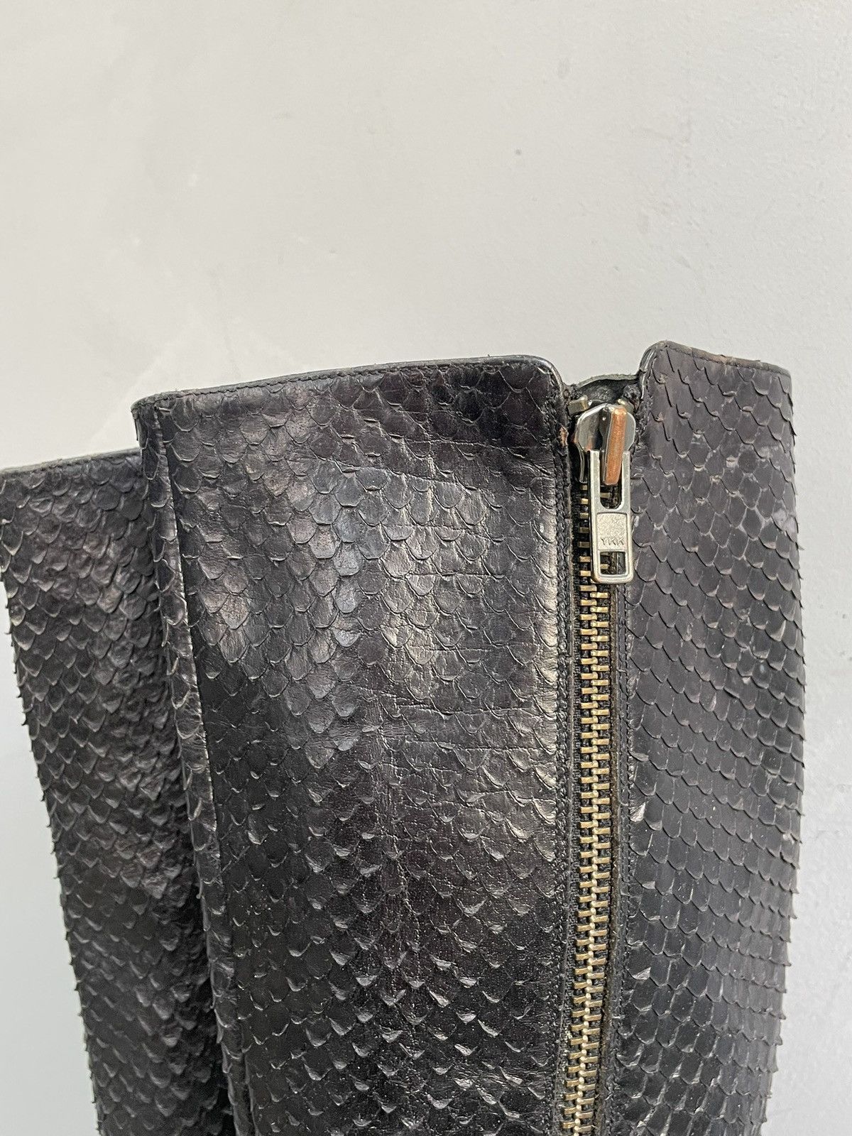 Billi Bi black boots leather snake hight moto 14thaddiction