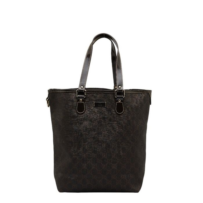 Gucci GUCCI GG Supreme Handbag Tote Bag 189896 Brown PVC Leather Women ...