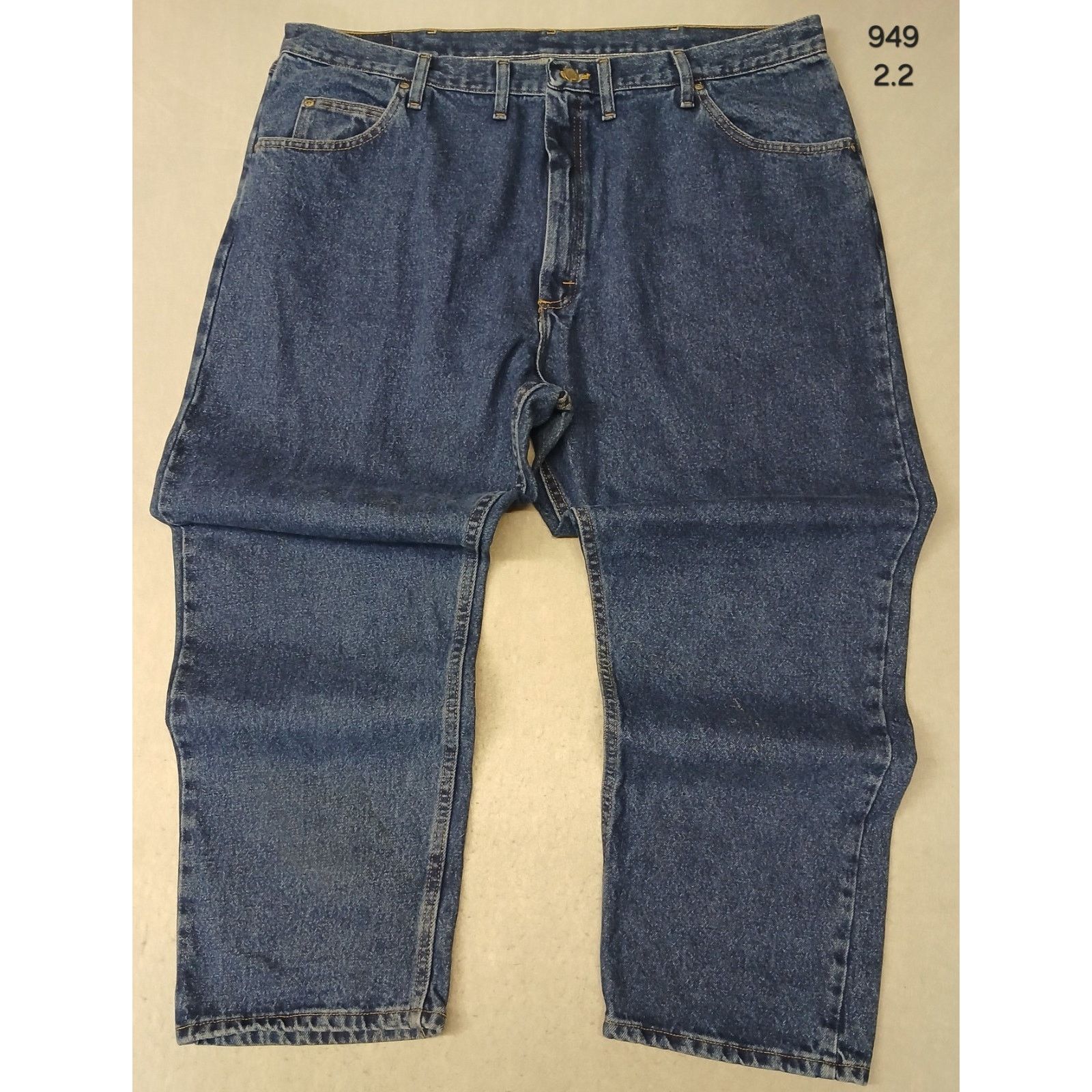 Wrangler Wranlger (44x29) Men's Relaxed Straight Leg Blue Denim Jeans Size US 44 / EU 60 - 1 Thumbnail