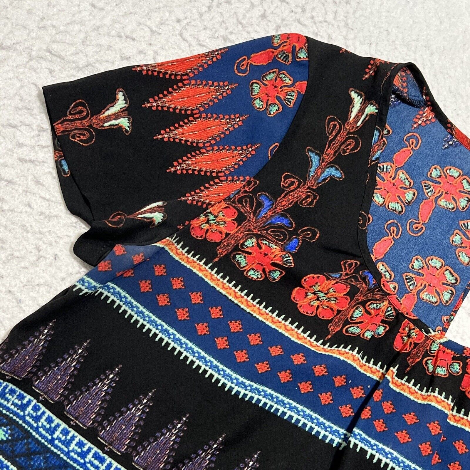 Other Patrons of Peace Boho Aztec Lightweight Open Back Blouse Size L / US 10 / IT 46 - 6 Thumbnail