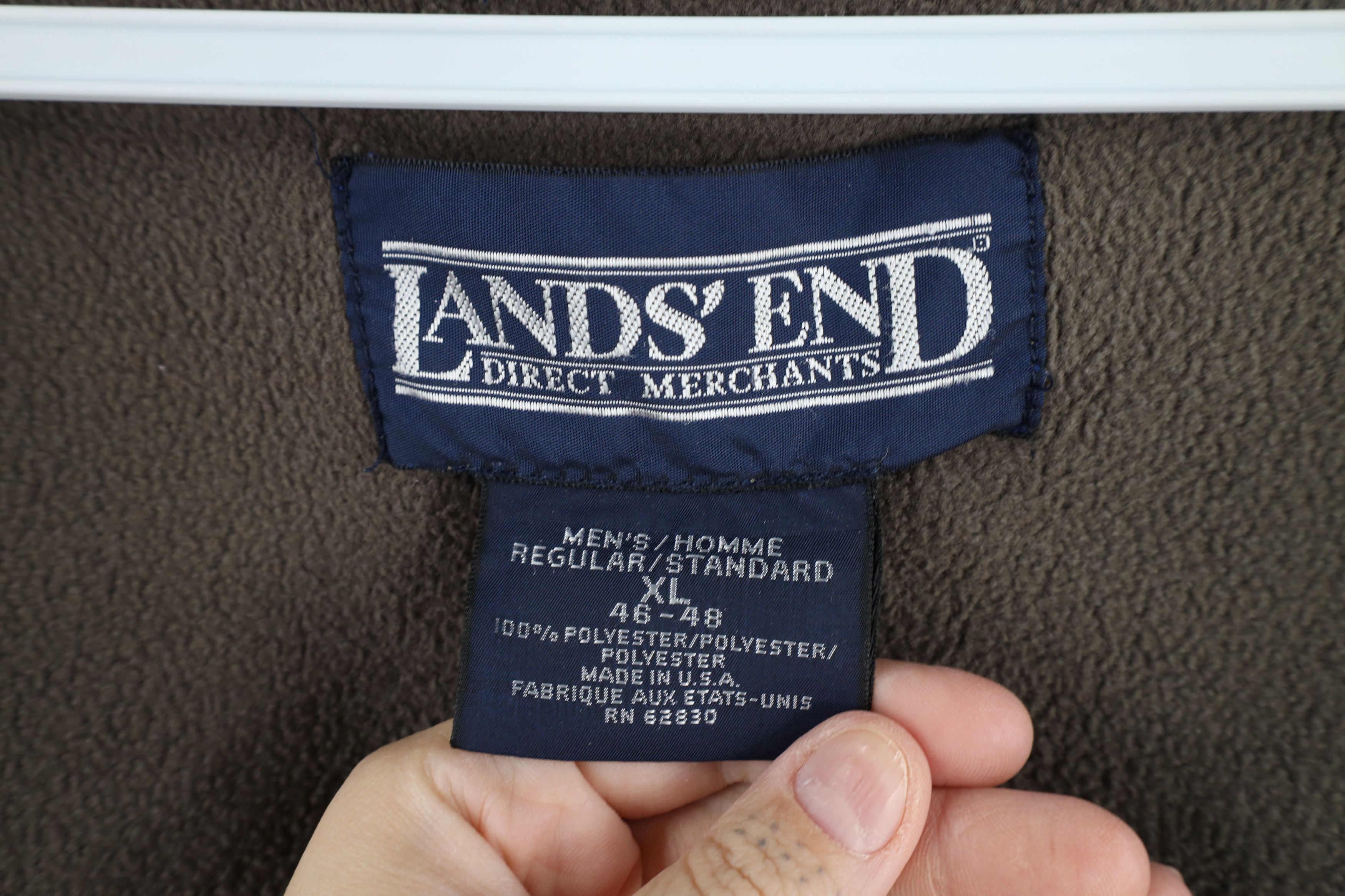 Lands' End × Vintage Vintage 90s Lands End Full Zip Fleece Vest Jacket Gray USA Size US XL / EU 56 / 4 - 8 Thumbnail