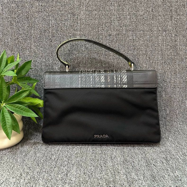 Prada PRADA Striped Nylon Accordion Handbag Green-2506 Size ONE SIZE - 2 Thumbnail