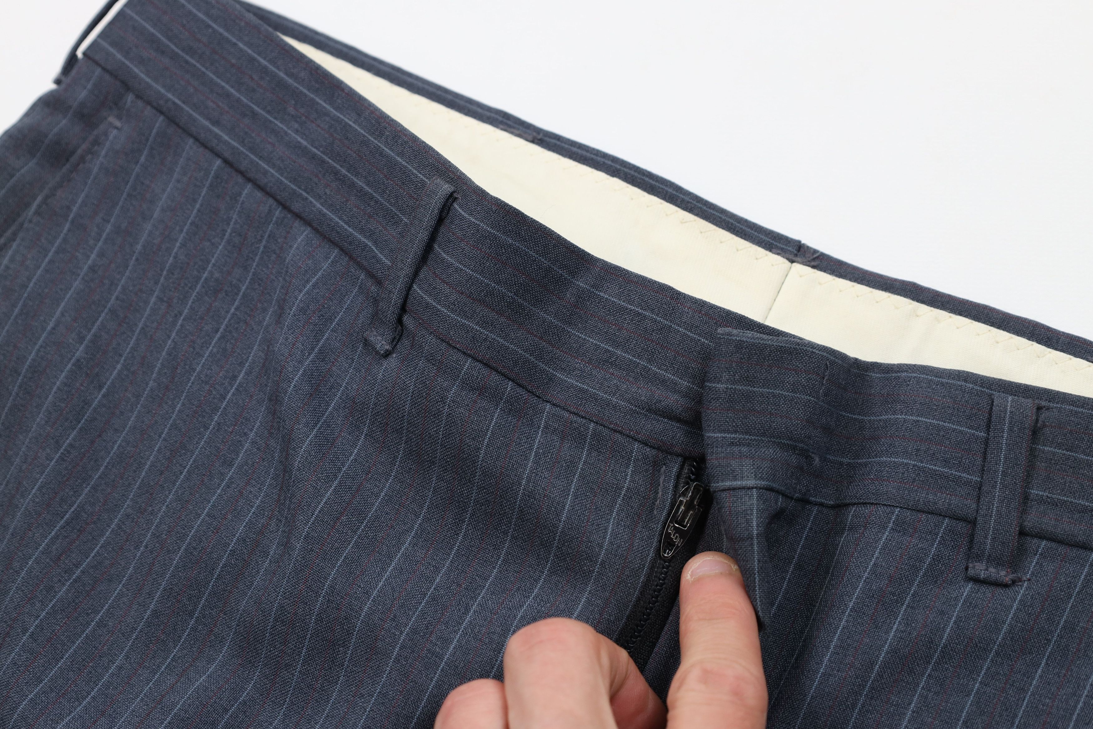 Vintage Vntage 70s Streetwear Pinstriped Knit Wide Leg Chino Pants Size US 34 / EU 50 - 6 Thumbnail