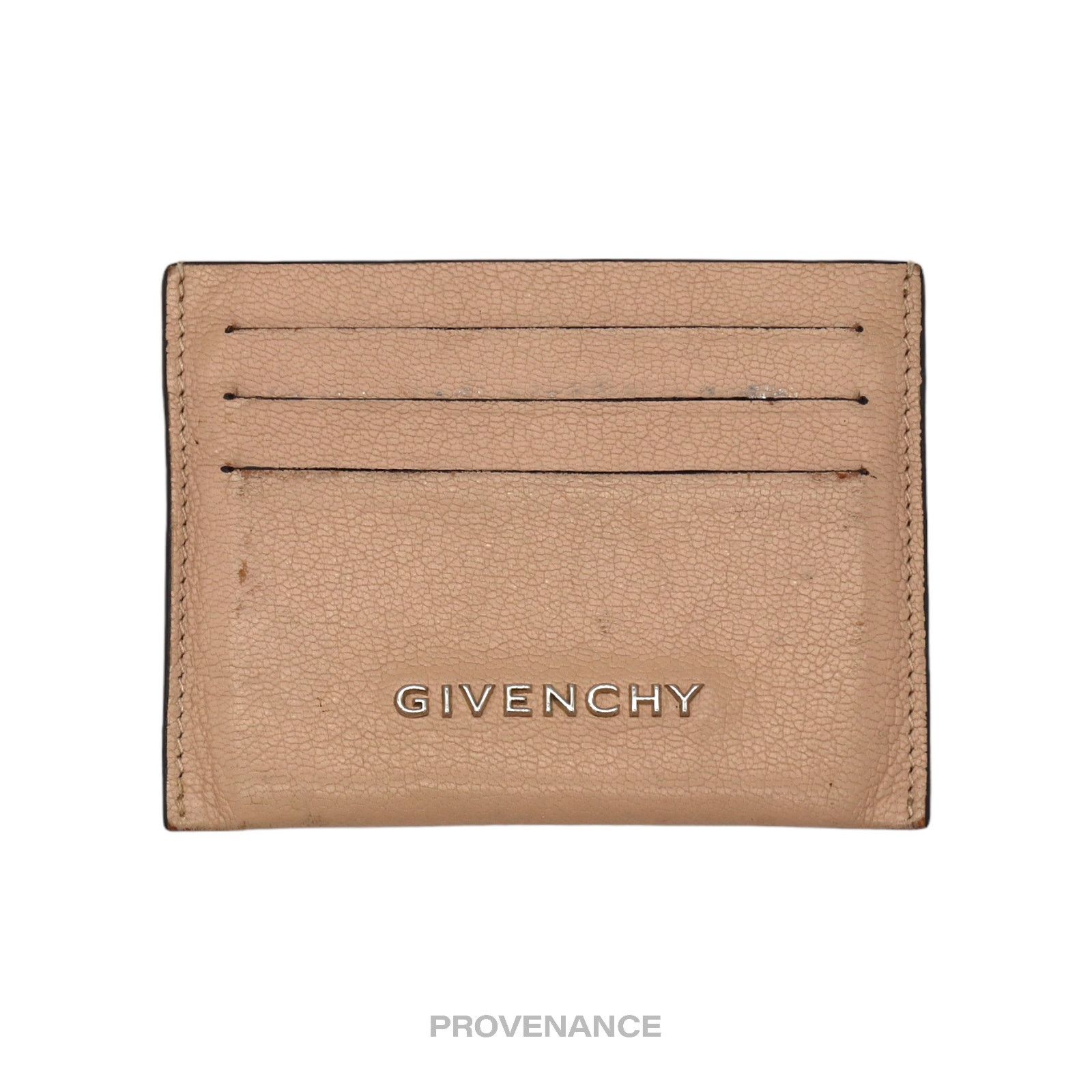 Givenchy 🔴 Givenchy Logo Card Holder Wallet - Nude Leather Size ONE SIZE - 1 Thumbnail