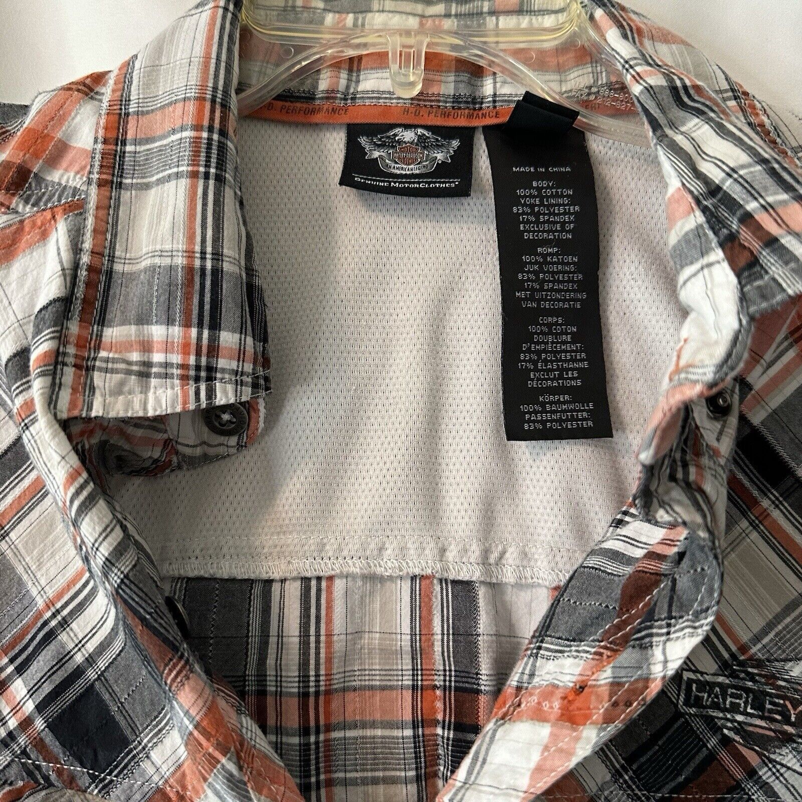 Harley Davidson Harley-Davidson Perform Vented Skull Graphic Plaid LR Shirt Size US L / EU 52-54 / 3 - 5 Thumbnail
