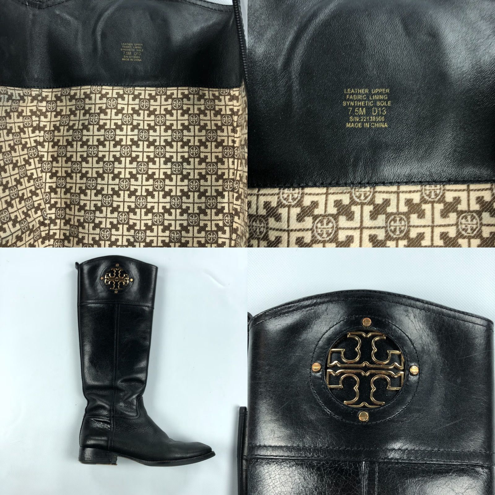 Tory Burch VINTAGE Tory Burch Kiernan Riding Boots Womens 7.5 Zip Tall Black Leather Riding Boot Womens 7.5 Black Size US 8 / IT 38 - 8 Thumbnail