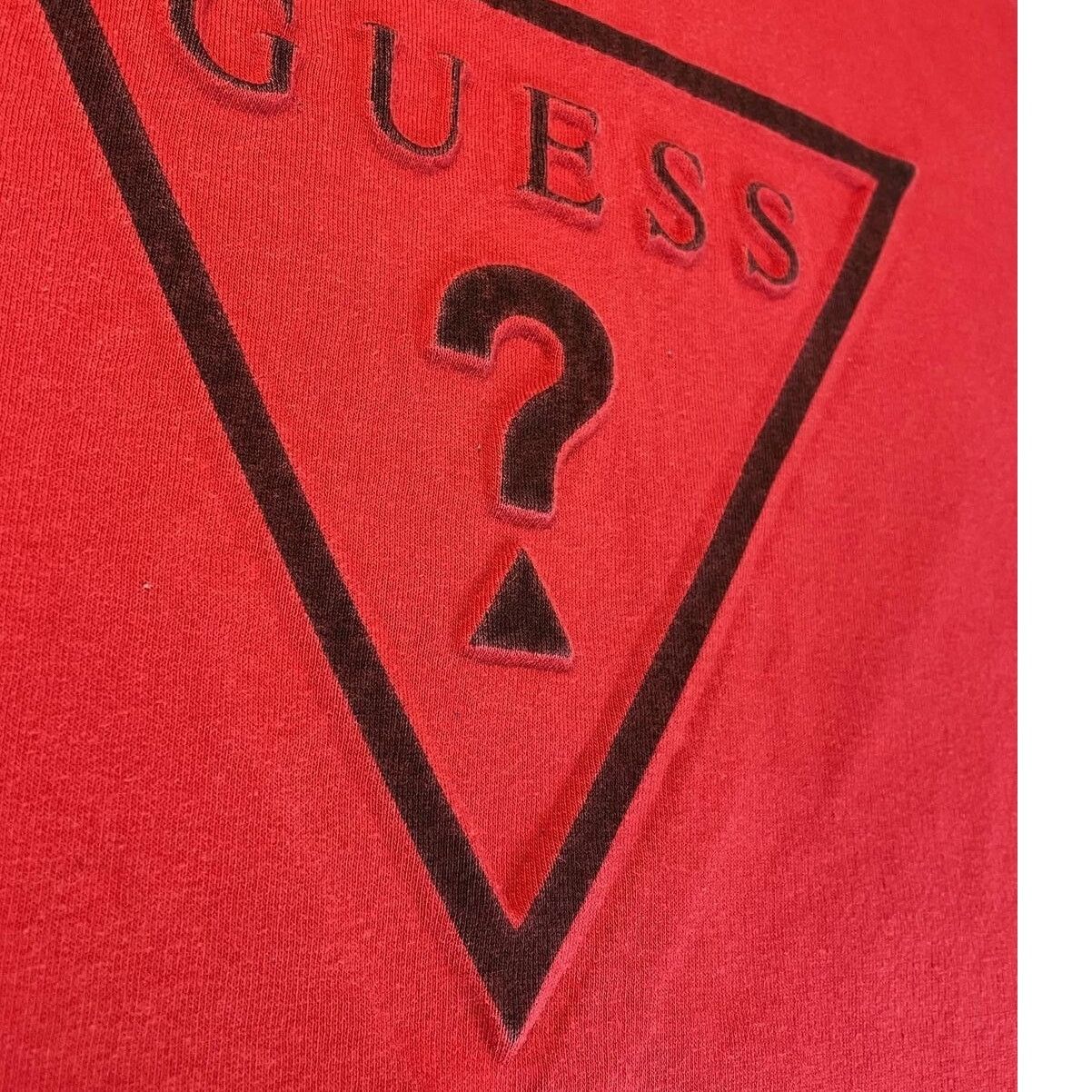 Guess Red Embossed 3D Logo Hoodie Mens (L) Streetwear Size US L / EU 52-54 / 3 - 6 Thumbnail