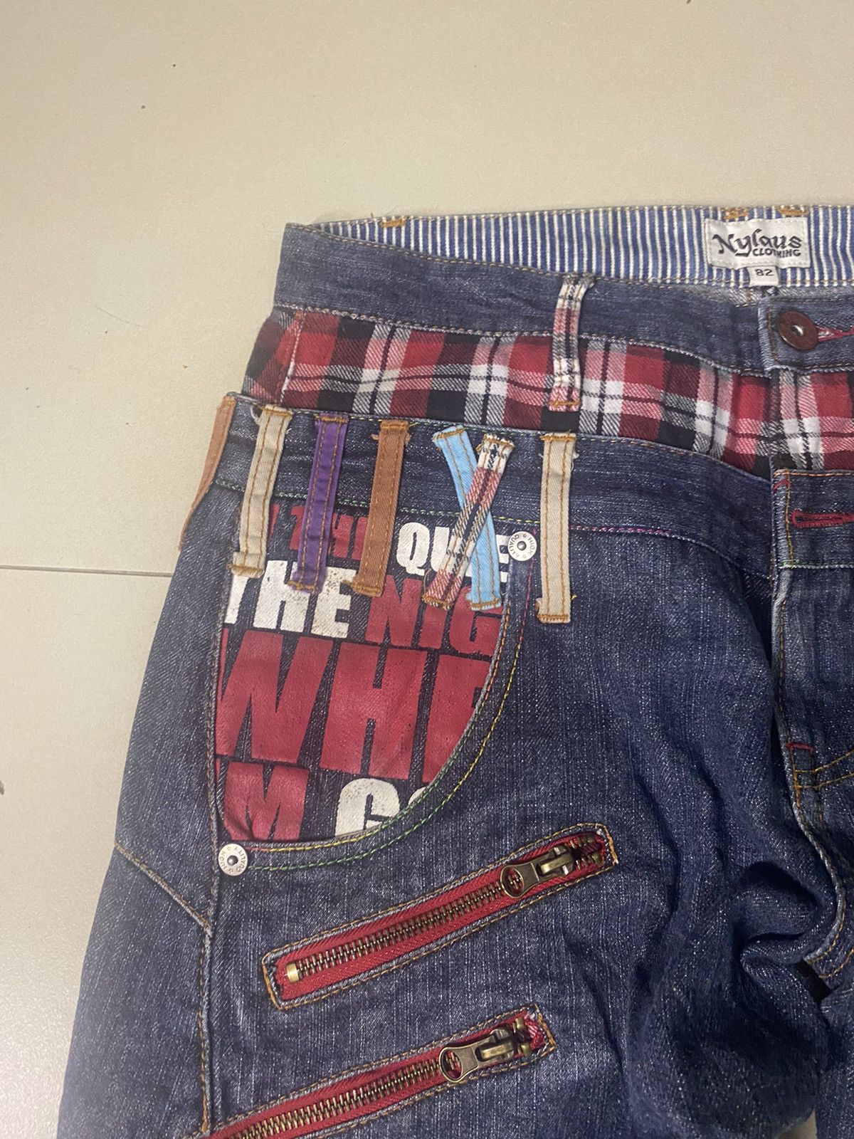 Japanese Brand × Vintage Vintage NYLAUS Double Waist Denim Size US 32 / EU 48 - 6 Thumbnail