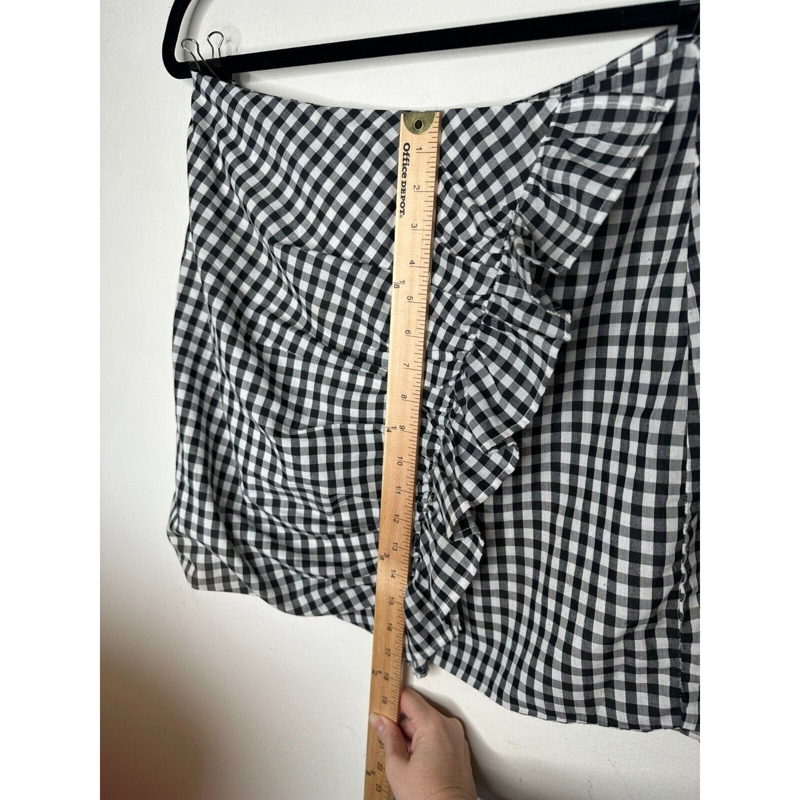 Other LOVERS + Friends Lisa Gingham Black White Check Mini Skirt L Size 36" / US 14 / IT 50 - 10 Thumbnail