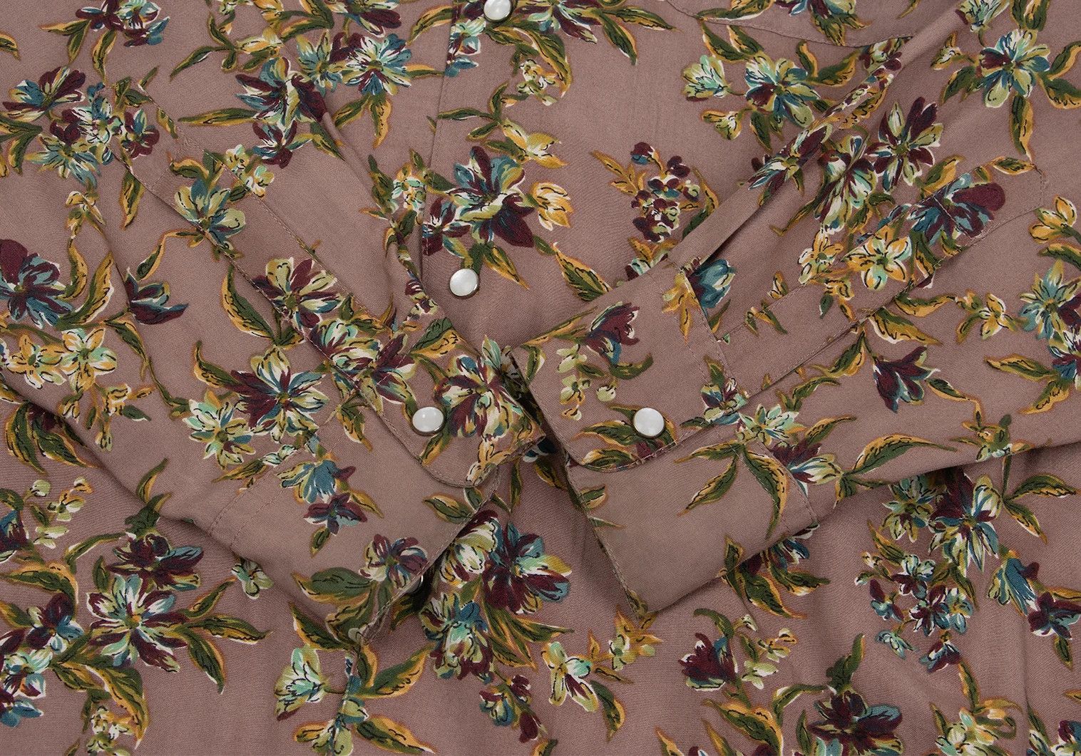 Jean Paul Gaultier Flower Print Rayon Shirt in Mocha Green Yellow Size 48 Size US M / EU 48-50 / 2 - 10 Thumbnail
