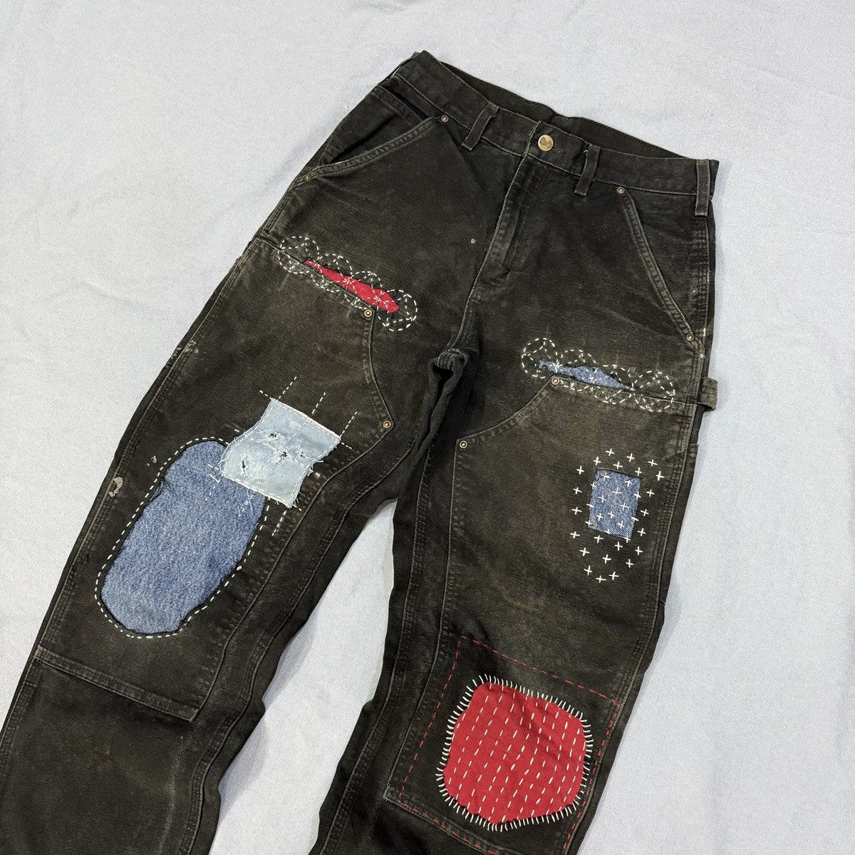Carhartt Vintage Carhartt Double knee sashiko denim Size US 29 - 1 Thumbnail