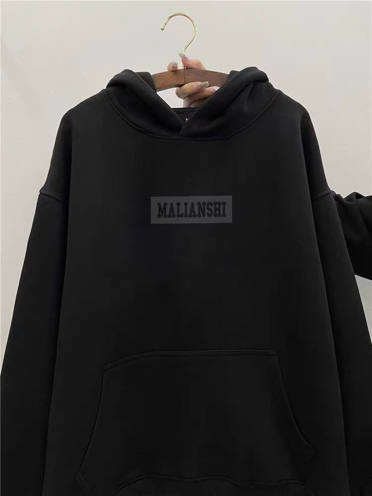 Designer × Japanese Brand Vintage Letter Print Thickened Loose Hooded Sweatshirt Size US L / EU 52-54 / 3 - 1 Thumbnail