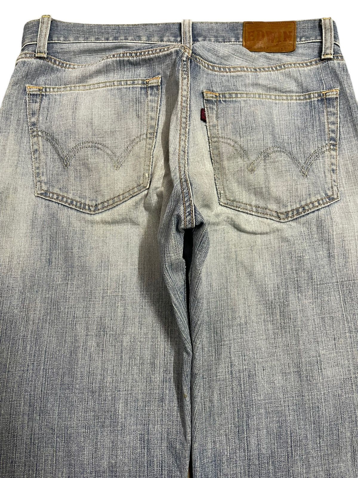 Edwin Vintage Edwin 503z Blue Faded Wash Distressed Baggy Jeans Size US 35 - 5 Thumbnail