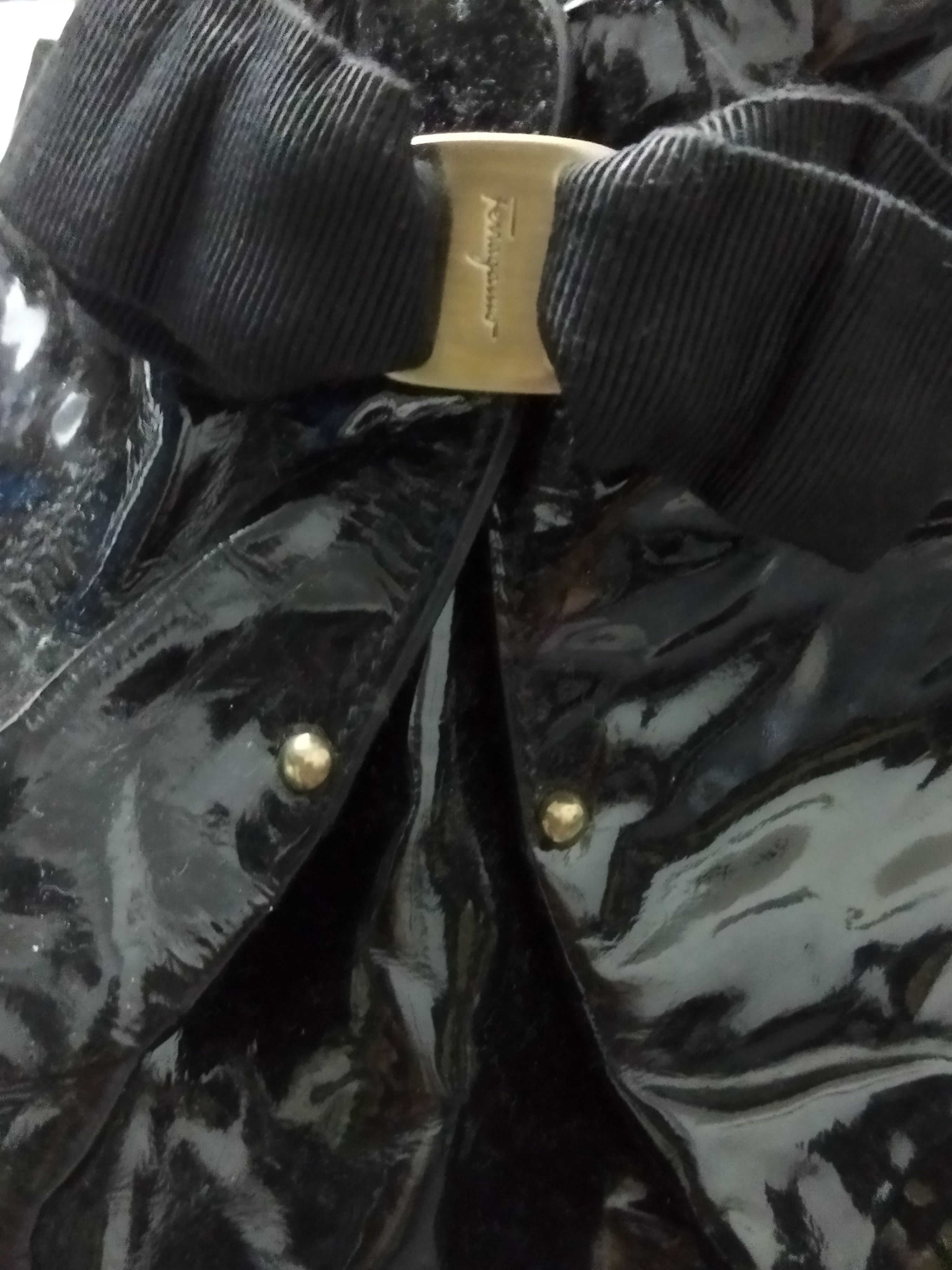 Salvatore Ferragamo Salvatore Ferragamo Black Calf Patent Leather Ribbon Hobo Size ONE SIZE - 4 Thumbnail