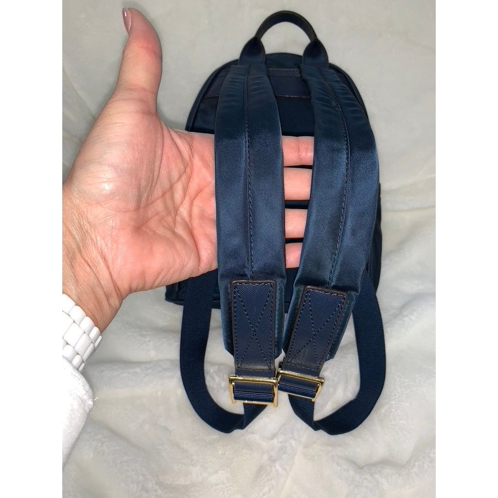Michael Kors Michael Kors Navy Backpack with Gold Hardware & Logo Plaque Size ONE SIZE - 5 Thumbnail