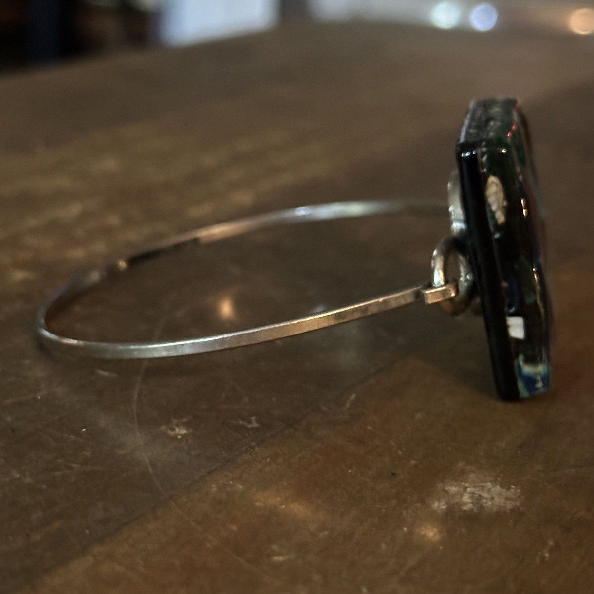 Other Silver tone Murano Glass bangle bracelet Size ONE SIZE - 3 Thumbnail