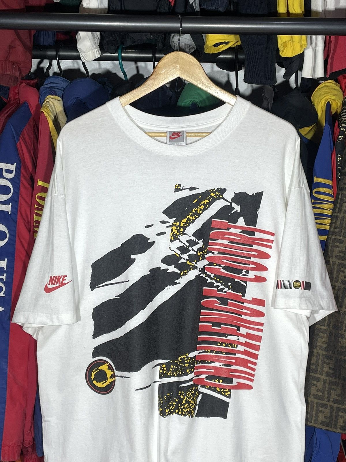 Nike × Vintage T-Shirt Nike Challenge Court Vintage 90’s Size US XL / EU 56 / 4 - 2 Thumbnail
