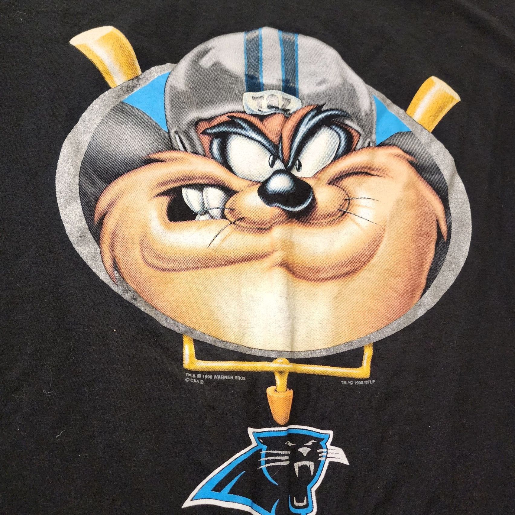 Vintage VINTAGE 90s Tazz Carolina Panthers T Shirt Mens XL Black NFL Looney Tunes Sports Size US XL / EU 56 / 4 - 5 Thumbnail