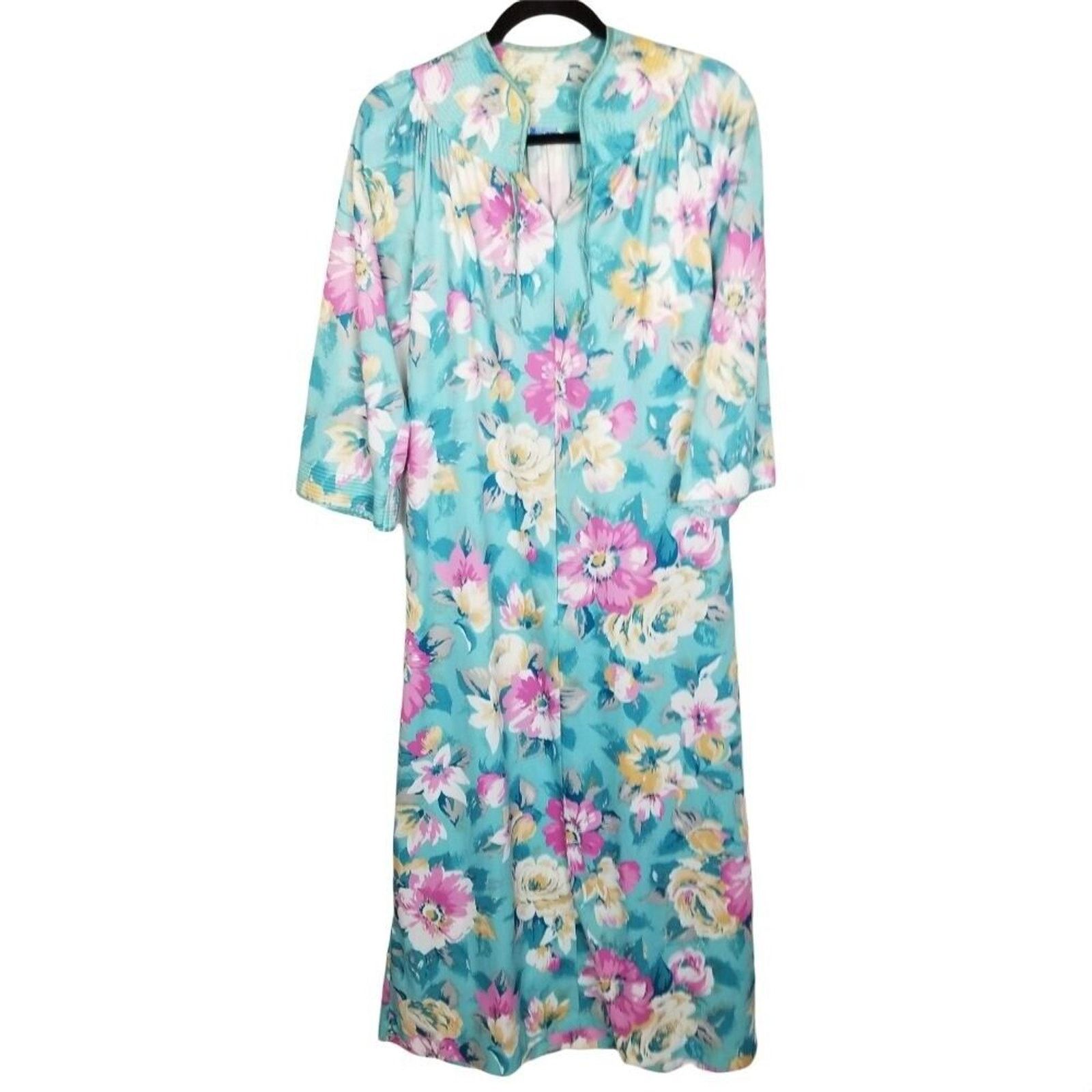 Vintage Vintage Evelyn Pearson Womens House Coat Patio Dress Floral Size ONE SIZE - 1 Thumbnail