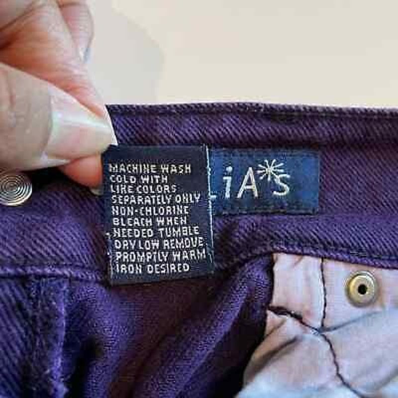 Vintage Delia | Y2K Straight Skinny Leg Purple Jeans | Size 3/4P Size 27" / US 4 / IT 40 - 10 Thumbnail