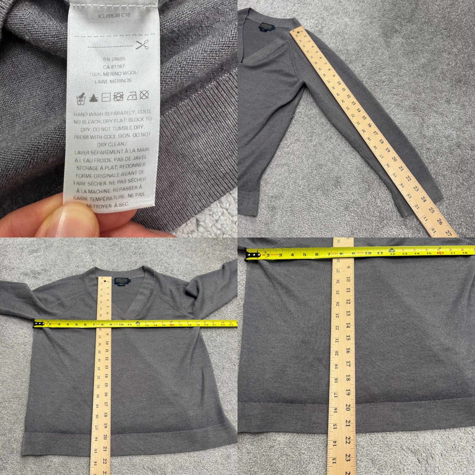 Pendleton VINTAGE Pendleton Wool Pullover Sweater Men’s Medium Gray V-Neck Classic Knit Breathable Stretch Office Casual Traditional Size US M / EU 48-50 / 2 - 8 Thumbnail