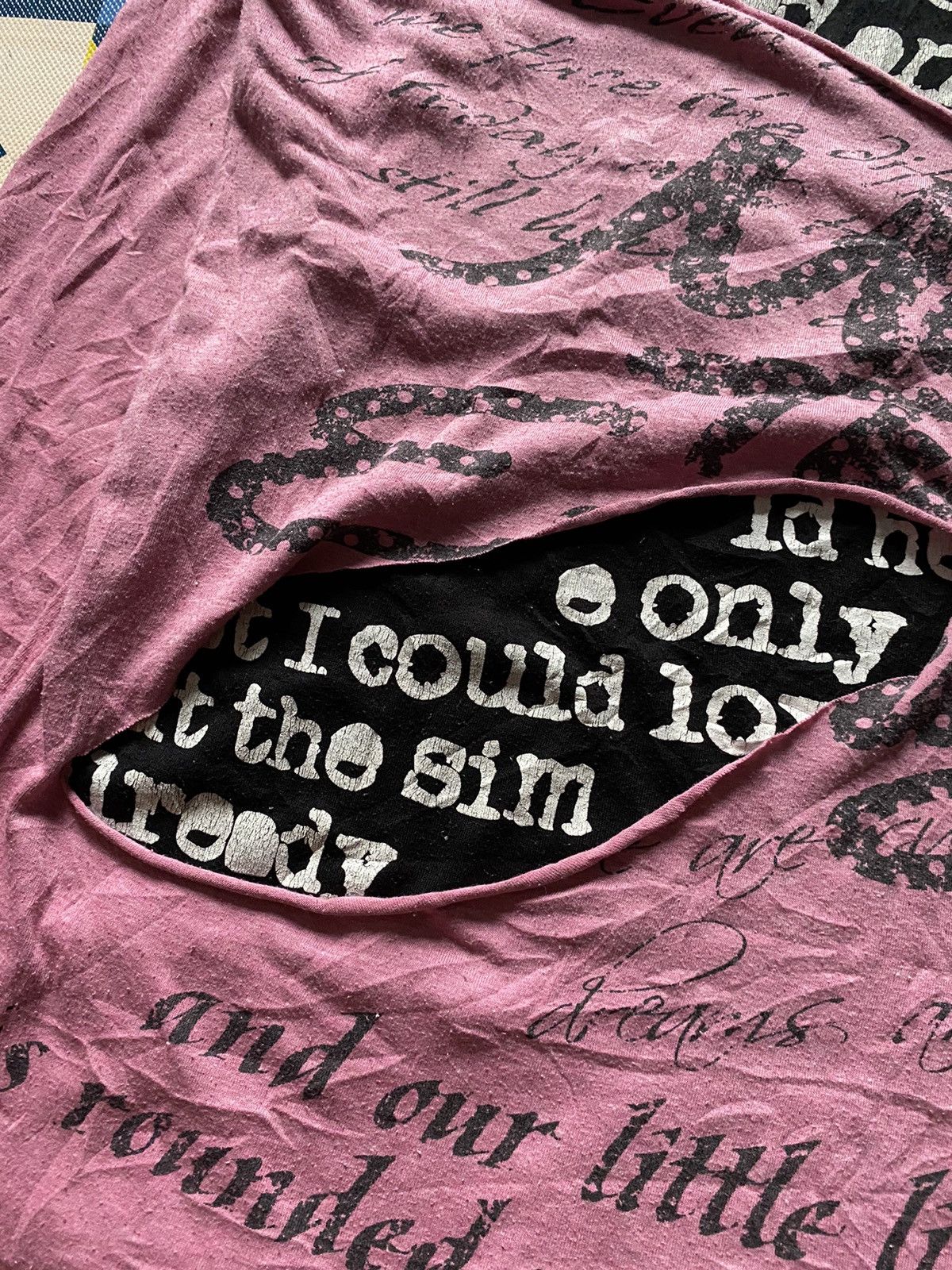 If Six Was Nine × Japanese Brand × Le Grande Bleu (L.G.B.) 2000s Lazy Daisy double layers poem cut out tshirt Size US M / EU 48-50 / 2 - 6 Thumbnail
