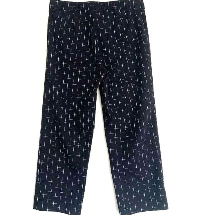 J. Jill J.JILL Womens 8 Casual Capri Pants Straight Cropped Stretch Waist Front Zip Black Cotton Blend Rayon Spandex 63% 24" Inseam Mens? Size 30" / US 8 / IT 44 - 2 Thumbnail