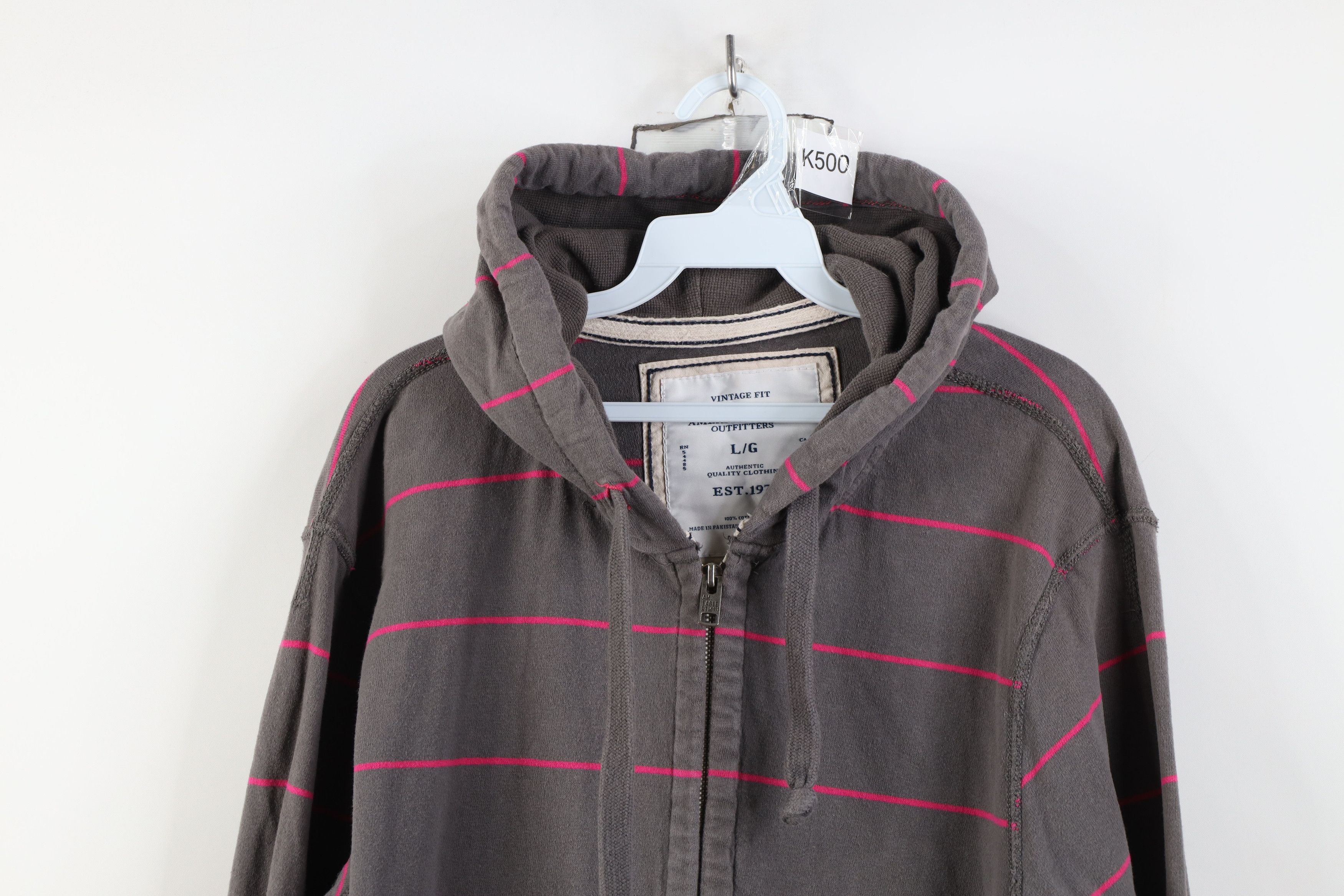 American Eagle Outfitters Vintage 90s Y2K American Eagle Striped Zip Hoodie Sweatshirt Size L / US 10 / IT 46 - 2 Thumbnail