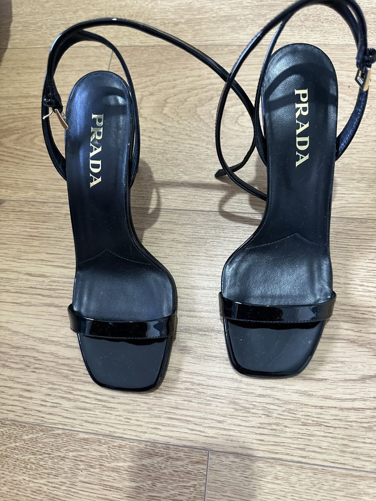 Prada Prada pantent leather 85mm sandal heels Size US 5.5 / IT 35.5 - 10 Thumbnail