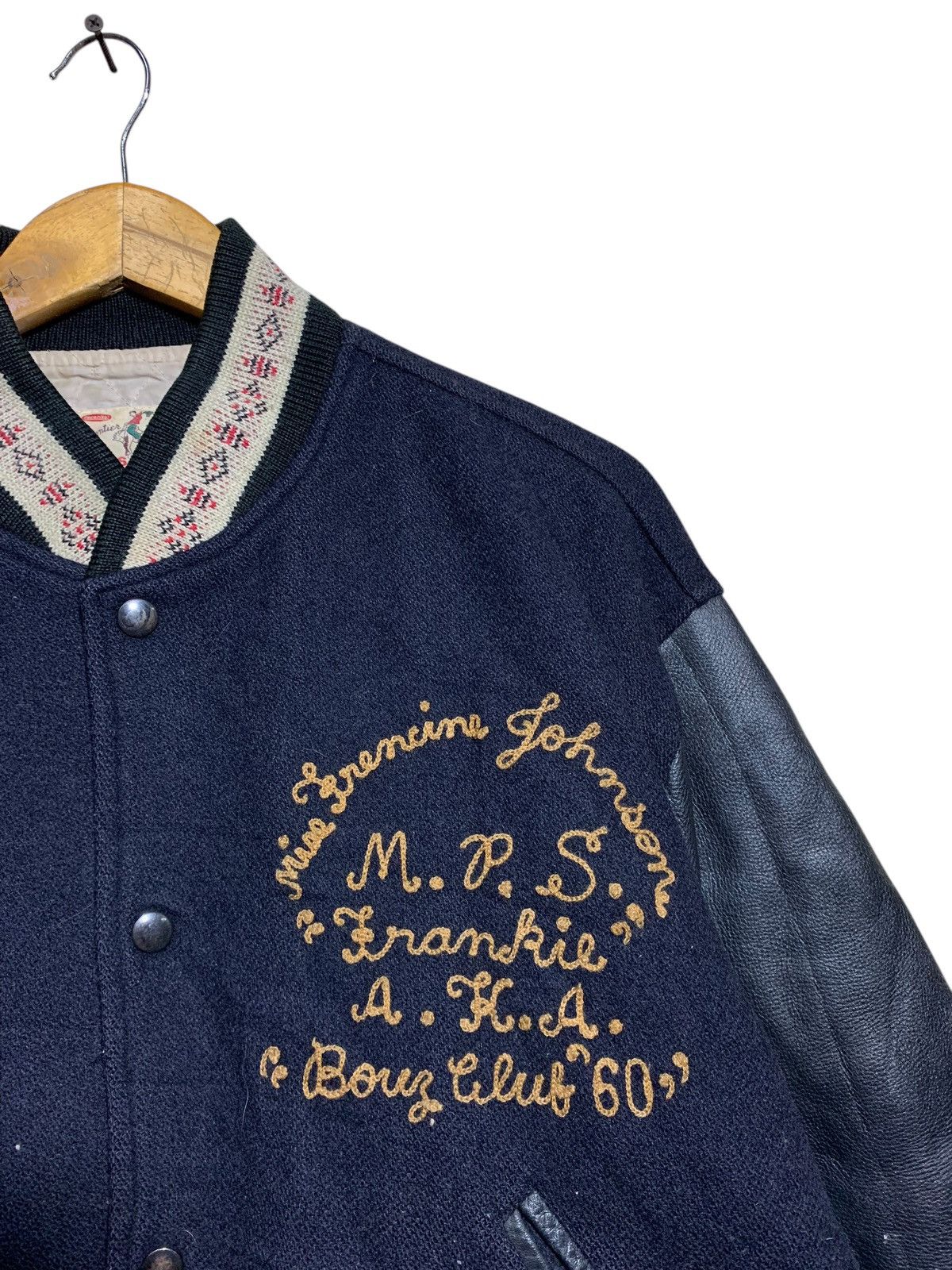 Vintage 🔥M.P.S WOOL/LEATHER VARSITY JACKETS Size US L / EU 52-54 / 3 - 8 Thumbnail